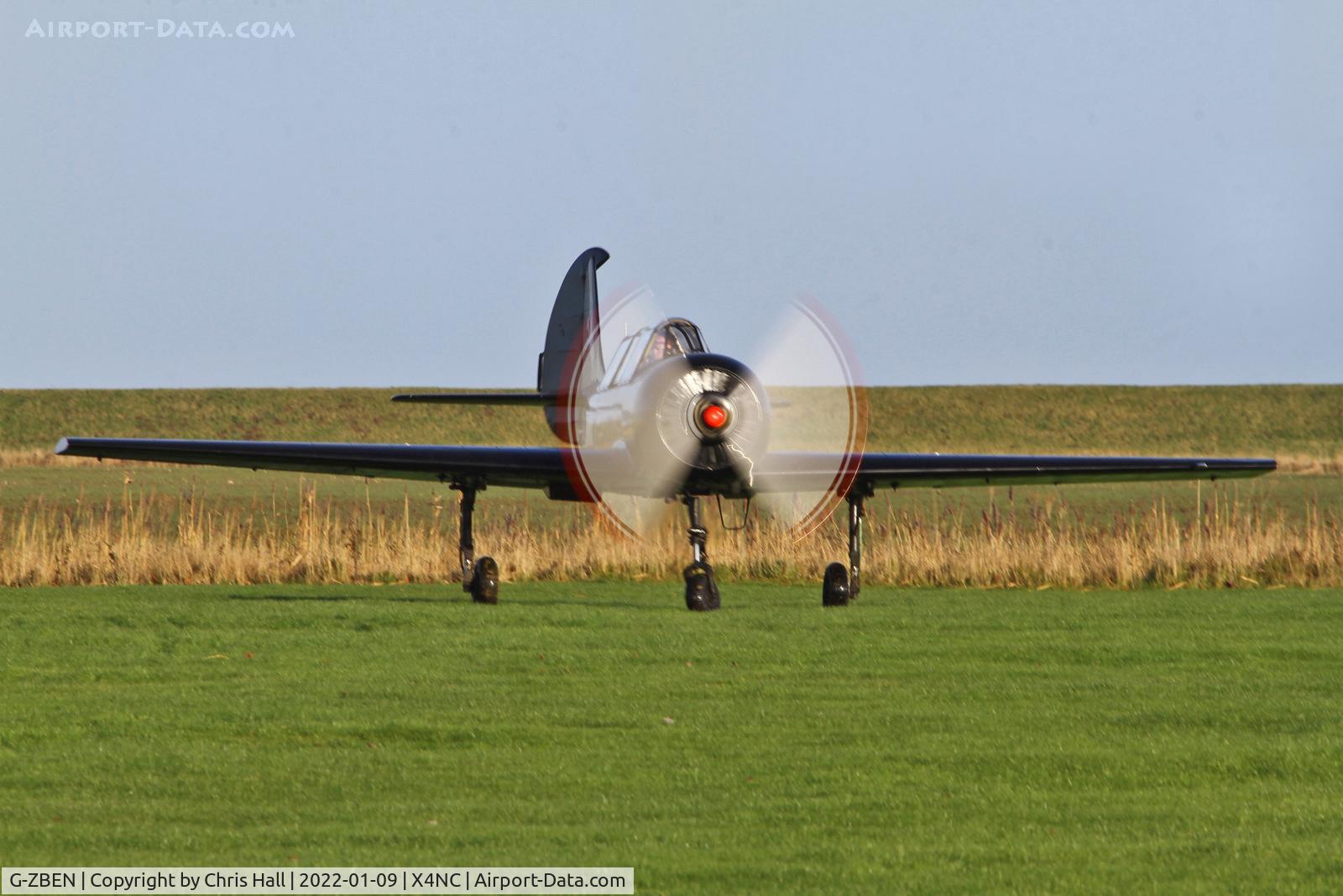 G-ZBEN, 1982 Bacau Yak-52 C/N 822708, North Coates Brass Monkey fly in