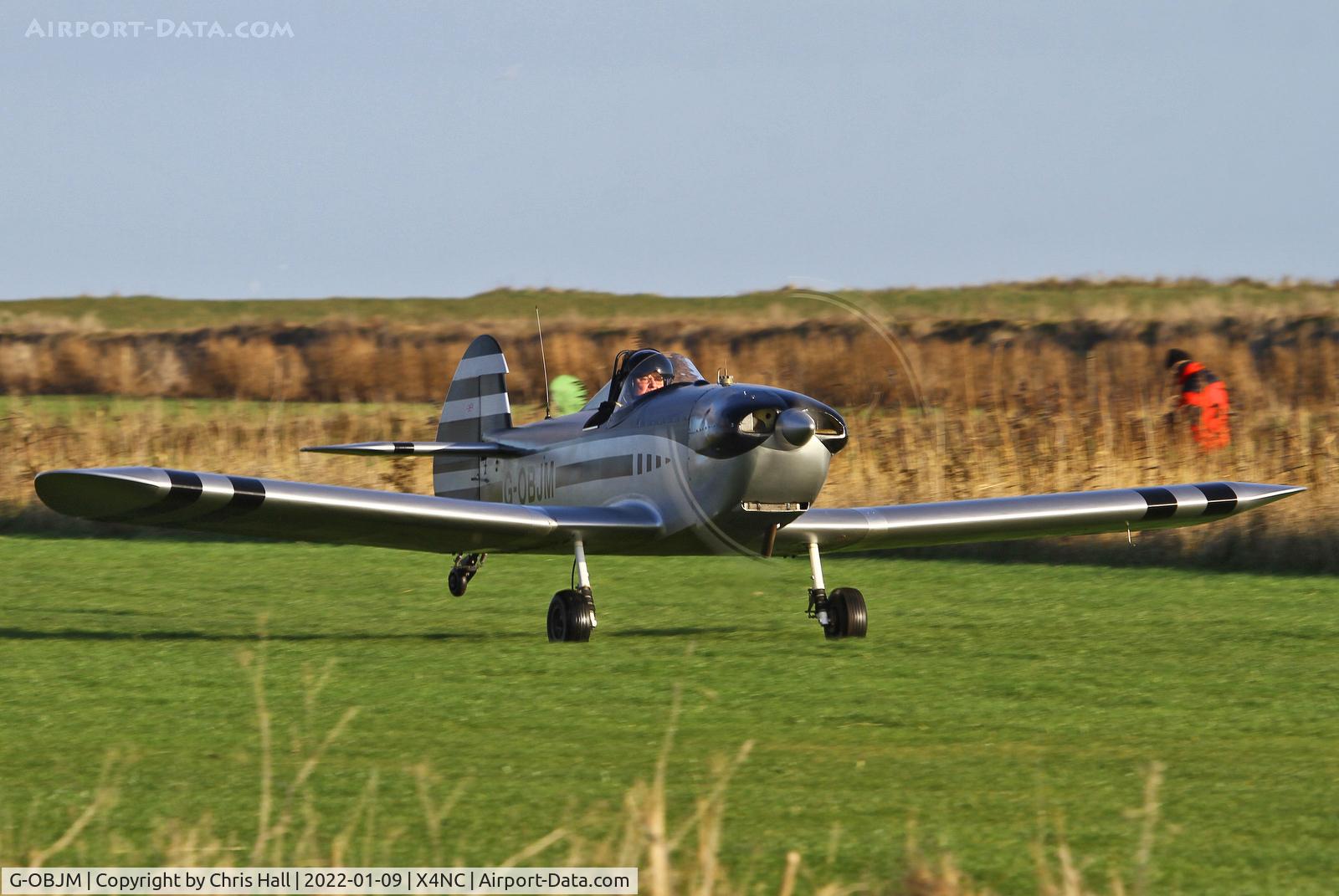 G-OBJM, 2009 Taylor Monoplane C/N PFA 055-14623, North Coates Brass Monkey fly in