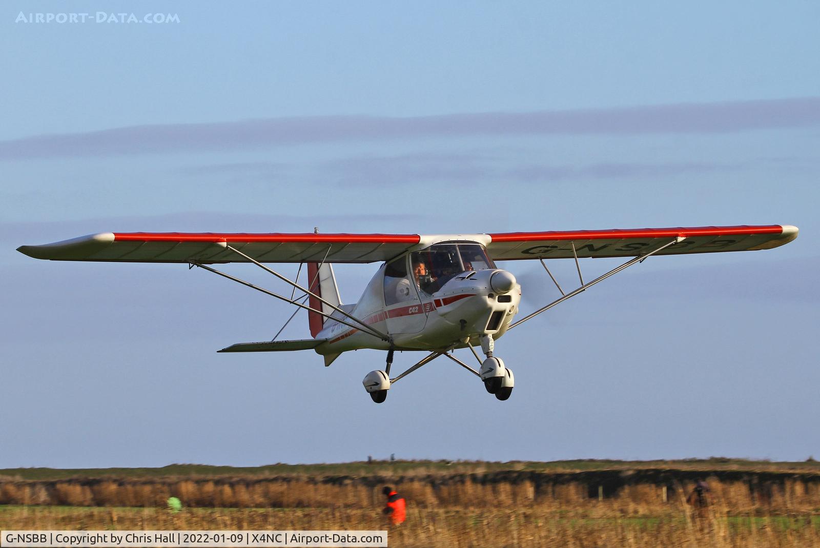 G-NSBB, 2004 Comco Ikarus C42 FB100 VLA C/N PFA 322-14162, North Coates Brass Monkey fly in