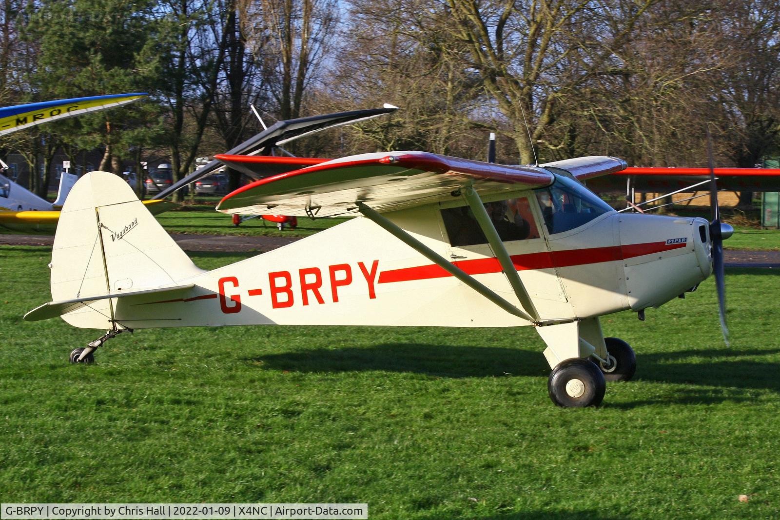 G-BRPY, 1948 Piper PA-15 Vagabond Vagabond C/N 15-141, North Coates Brass Monkey fly in