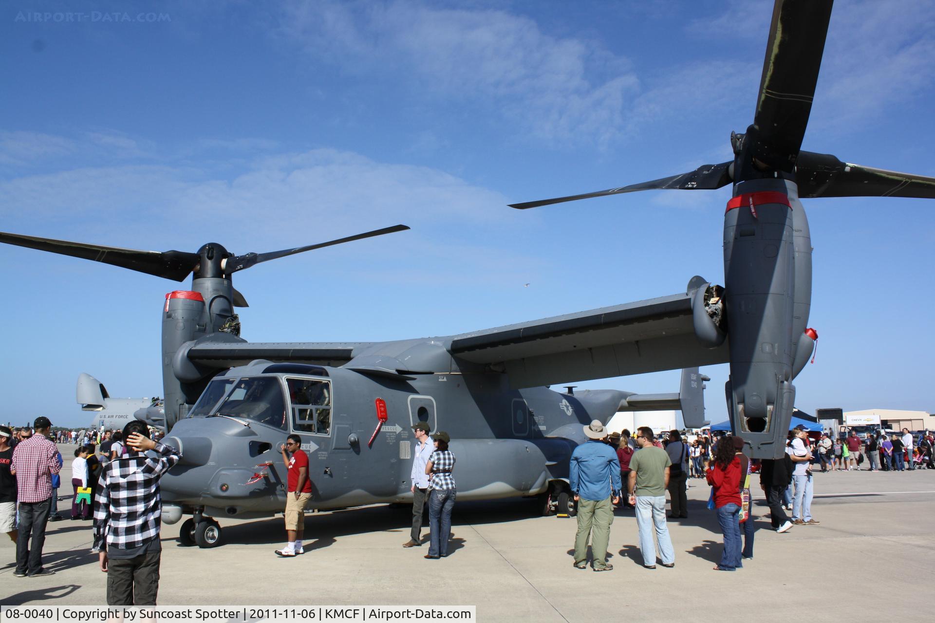 08-0040, 2010 Bell-Boeing CV-22B Osprey C/N D1021, CV-22 Osprey from the 1st Special Operations Wing at Hulbert Field on display at MacDill Air Fest