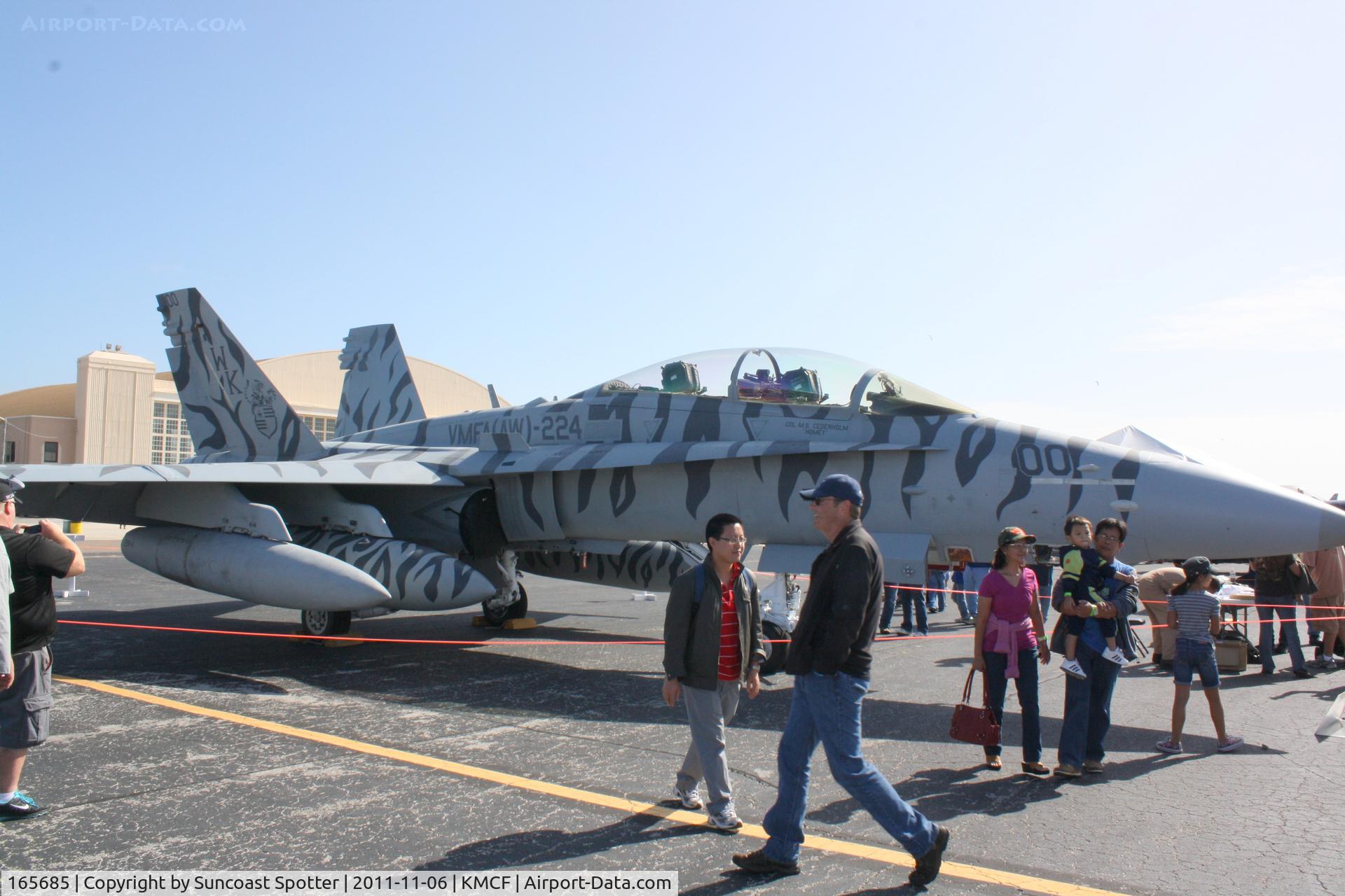 165685, McDonnell Douglas F/A-18D Hornet C/N 1491/D159, F-18 Hornet from Marine All-Weather Fighter Squadron 224 at Marine Corps Air Station Beaufort on display at MacDill Air Fest