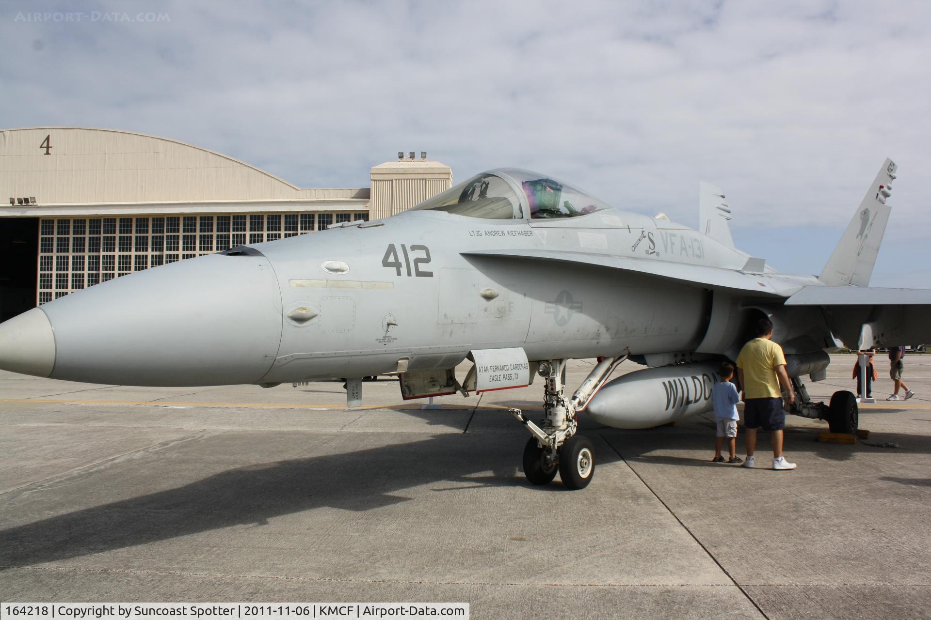 164218, 1991 McDonnell Douglas F/A-18C Hornet C/N 0981/C208, US Navy F/A-18 Hornet from Strike Fighter Squadron 131 at Naval Air Station Oceana on display at MacDill Air Fest