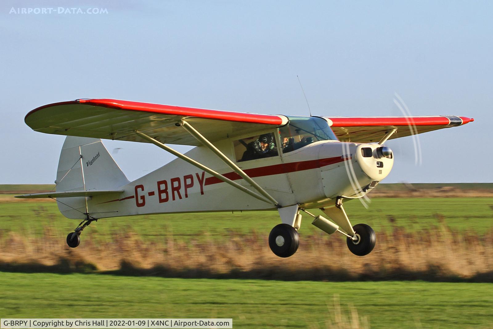 G-BRPY, 1948 Piper PA-15 Vagabond Vagabond C/N 15-141, North Coates Brass Monkey fly in