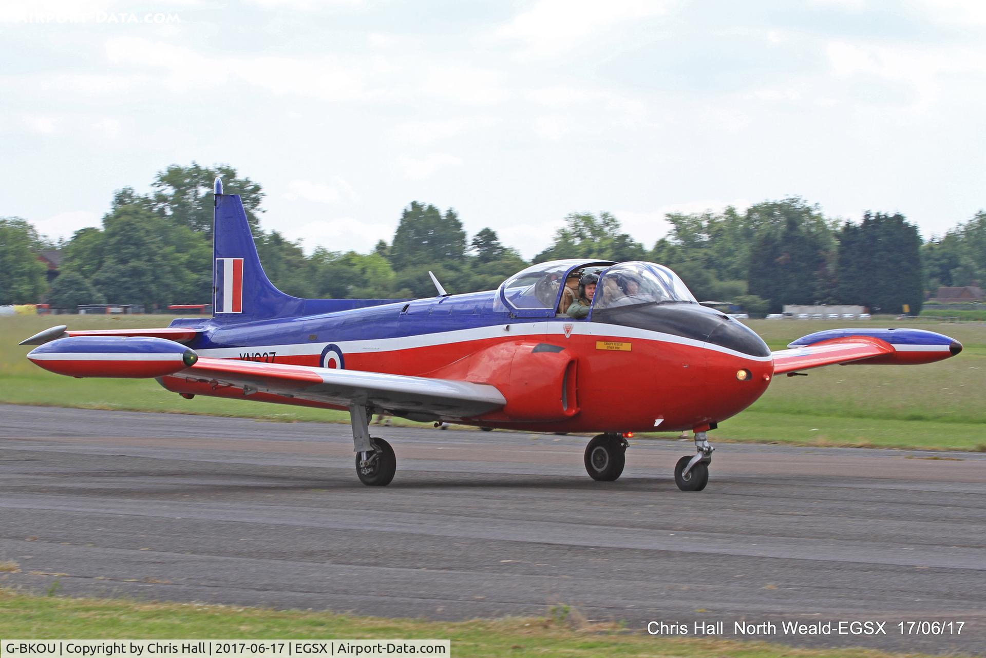 G-BKOU, 1961 Hunting P-84 Jet Provost T.3 C/N PAC/W/13901, Air Britain fly in, North Weald