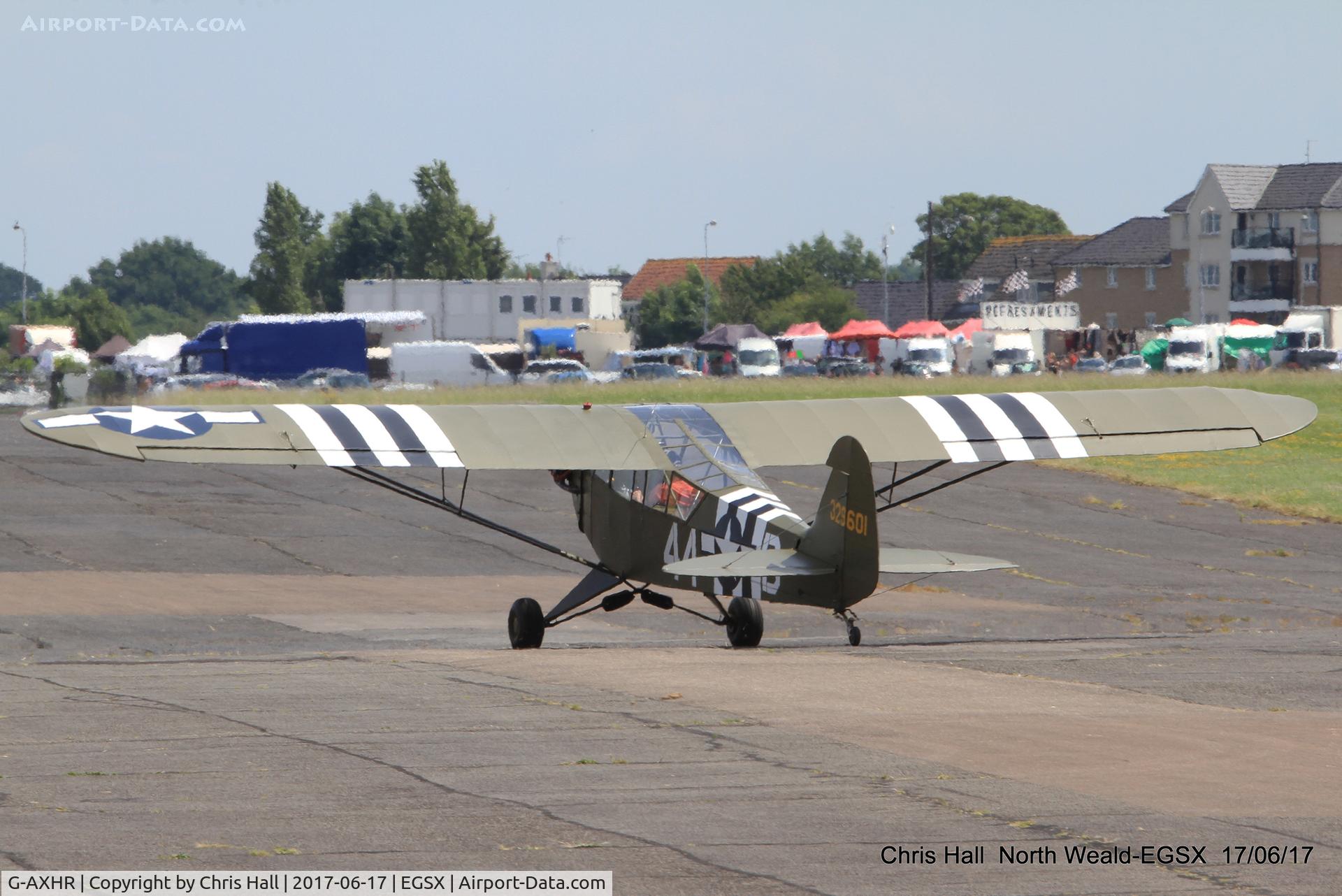 G-AXHR, 1943 Piper L-4H Grasshopper (J3C-65D) C/N 10892, Air Britain fly in, North Weald