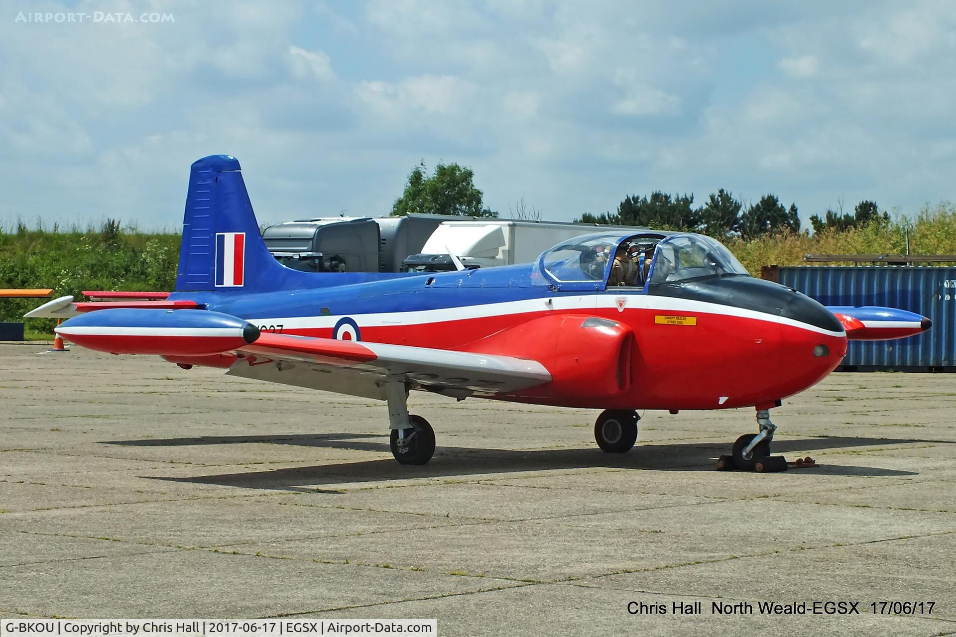 G-BKOU, 1961 Hunting P-84 Jet Provost T.3 C/N PAC/W/13901, Air Britain fly in, North Weald