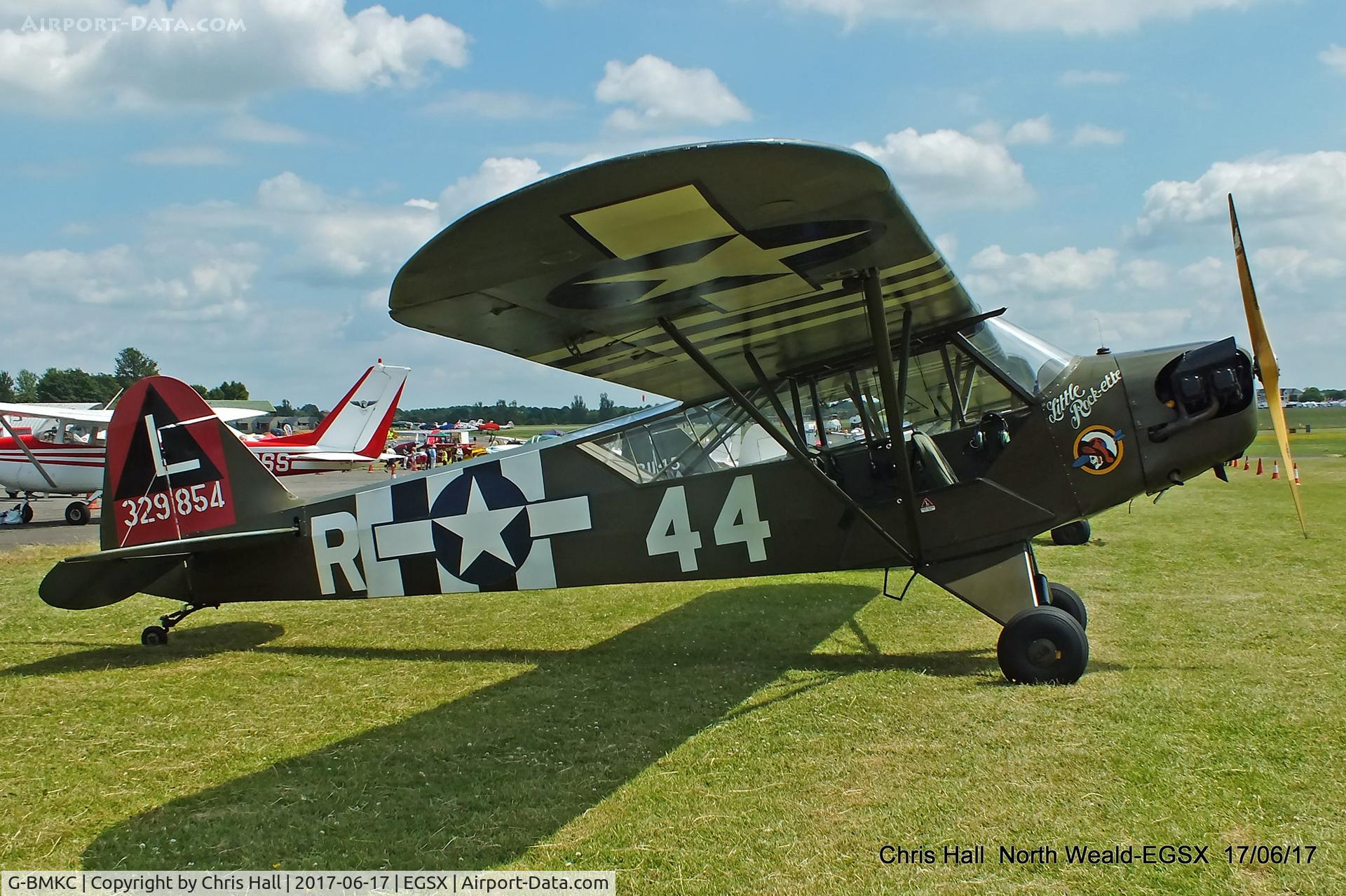 G-BMKC, 1943 Piper L-4H Grasshopper (J3C-65D) C/N 11145, Air Britain fly in, North Weald