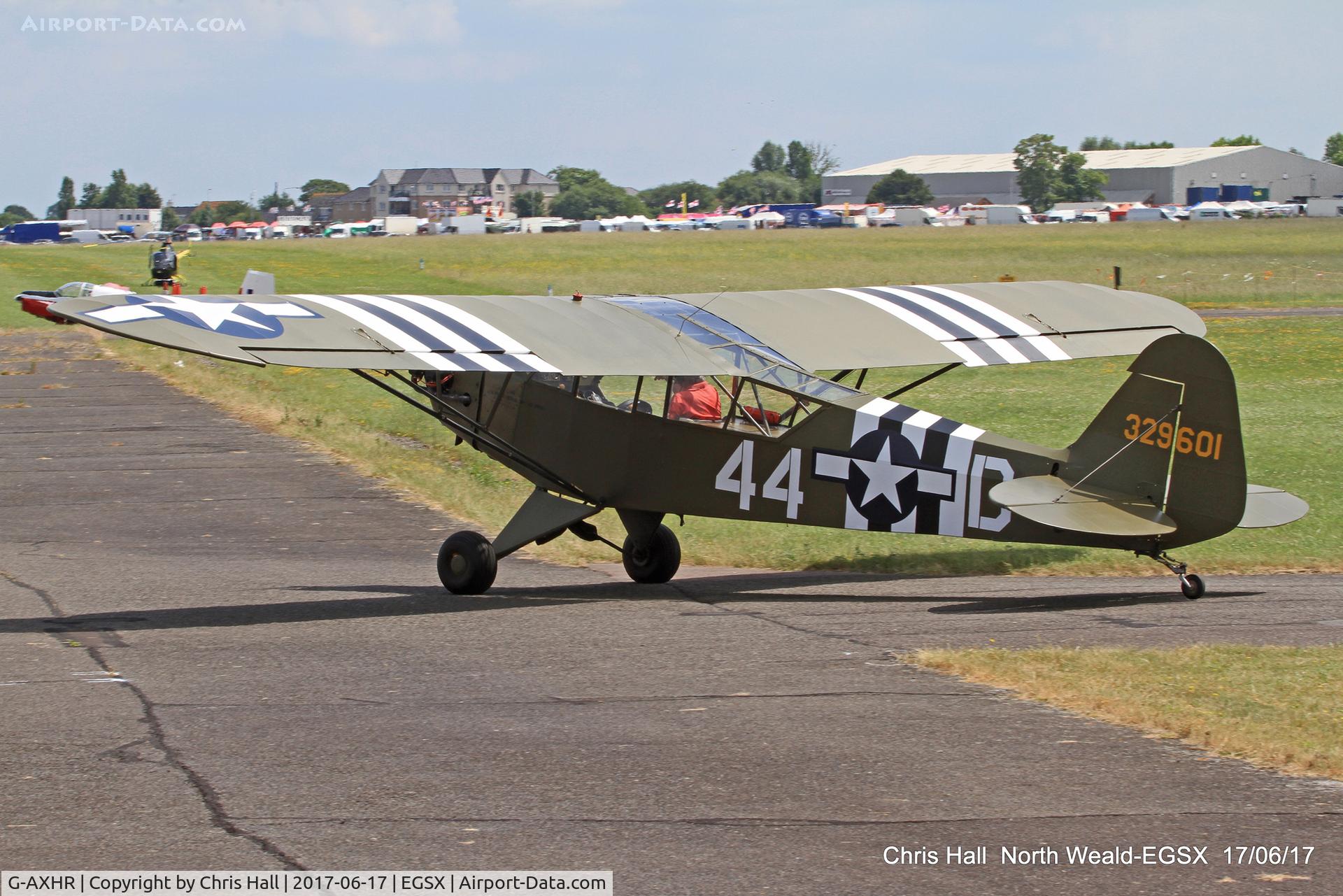 G-AXHR, 1943 Piper L-4H Grasshopper (J3C-65D) C/N 10892, Air Britain fly in, North Weald