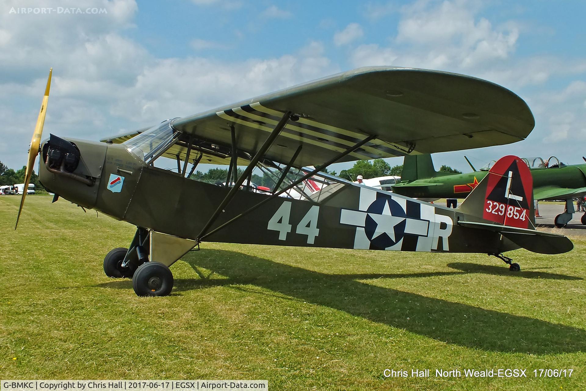 G-BMKC, 1943 Piper L-4H Grasshopper (J3C-65D) C/N 11145, Air Britain fly in, North Weald