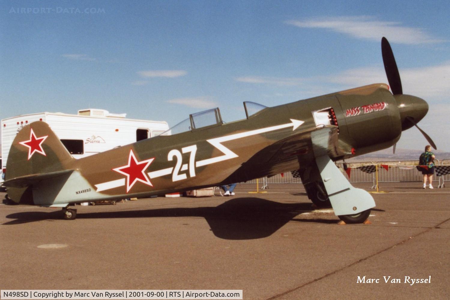 N498SD, 1998 Yakovlev Yak-3UR-2000 (Replica) C/N 123012, NX498SD 'Miss Trinidad' was flown by Thomas Camp at Reno Air Races in September 2001.