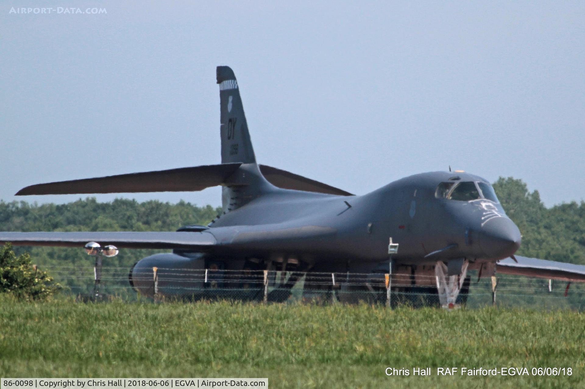 86-0098, 1986 Rockwell B-1B Lancer C/N 58, RAF Fairford