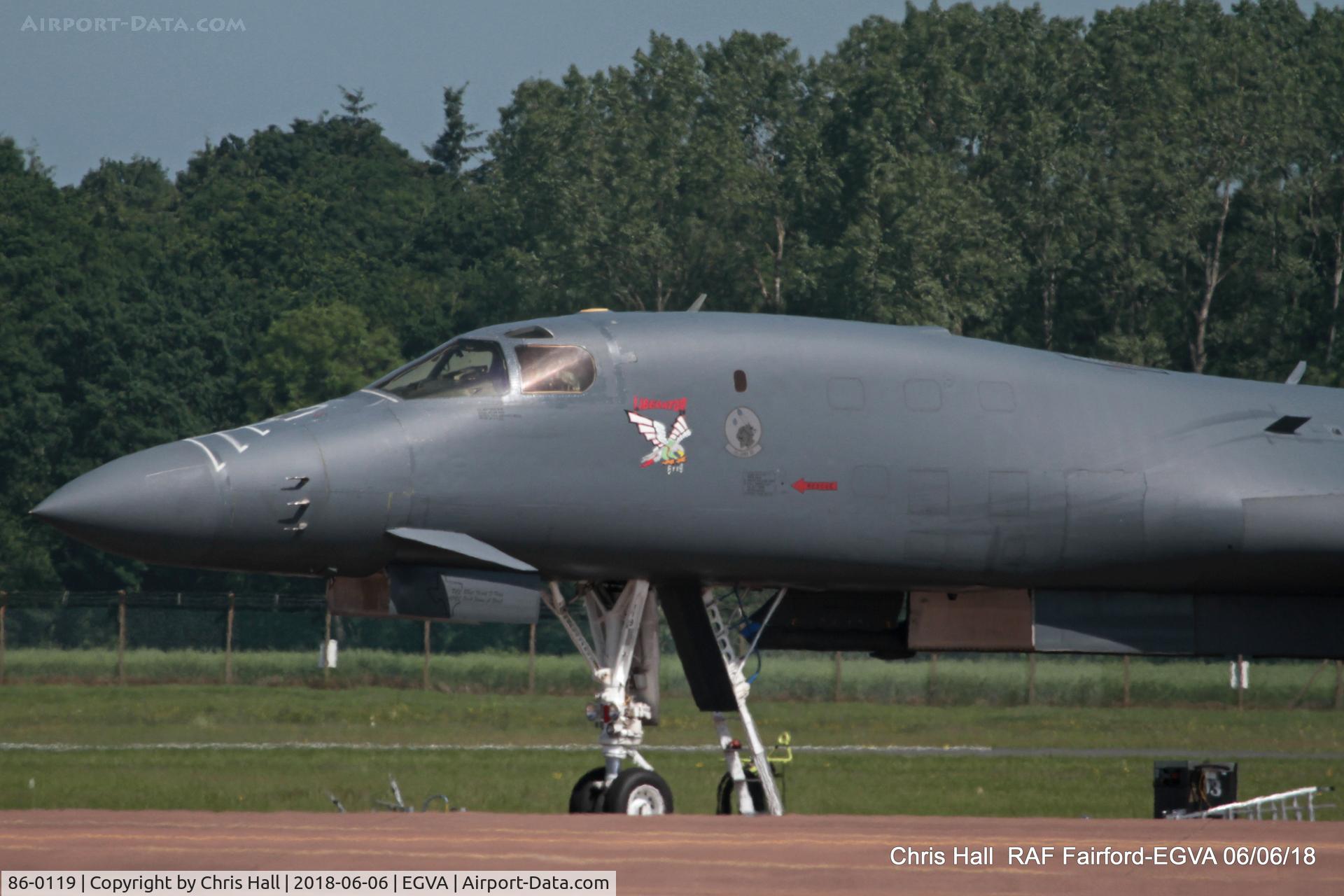 86-0119, 1986 Rockwell B-1B Lancer C/N 79, RAF Fairford
