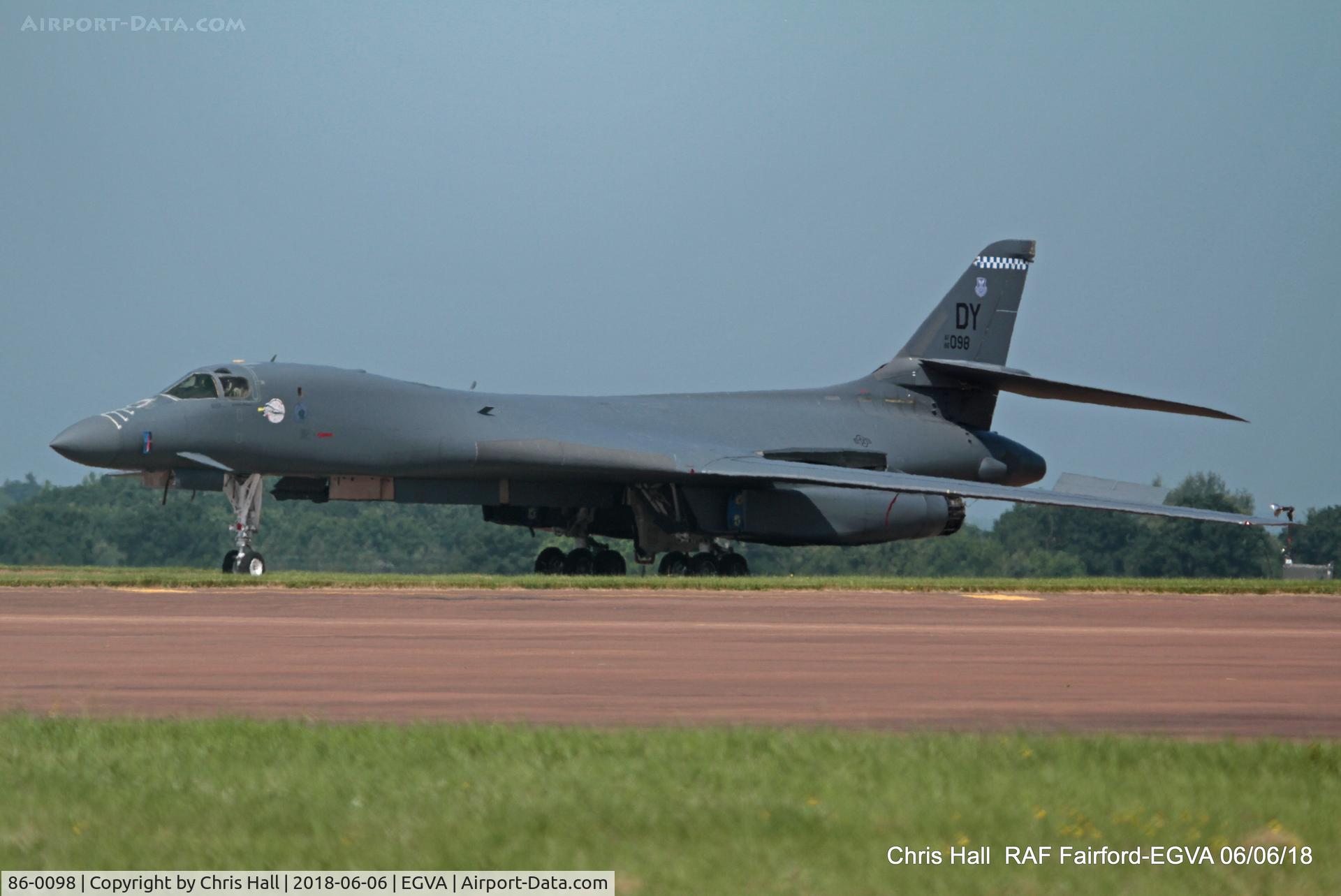 86-0098, 1986 Rockwell B-1B Lancer C/N 58, RAF Fairford