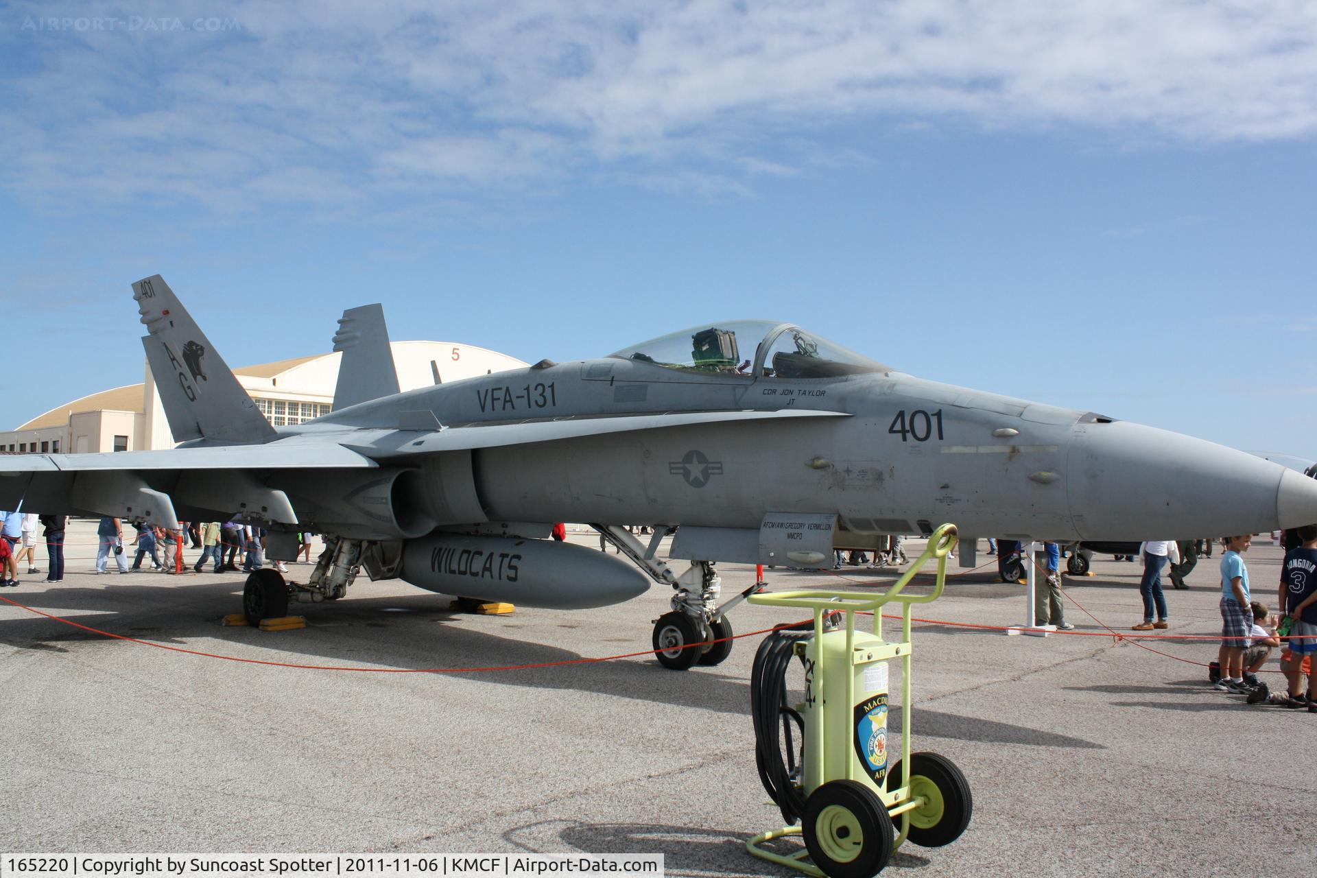 165220, McDonnell Douglas F/A-18C Hornet C/N 1403/C445, US Navy F/A-18 Hornet from Strike Fighter Squadron 131 at Naval Air Station Oceana on display at MacDill Air Fest