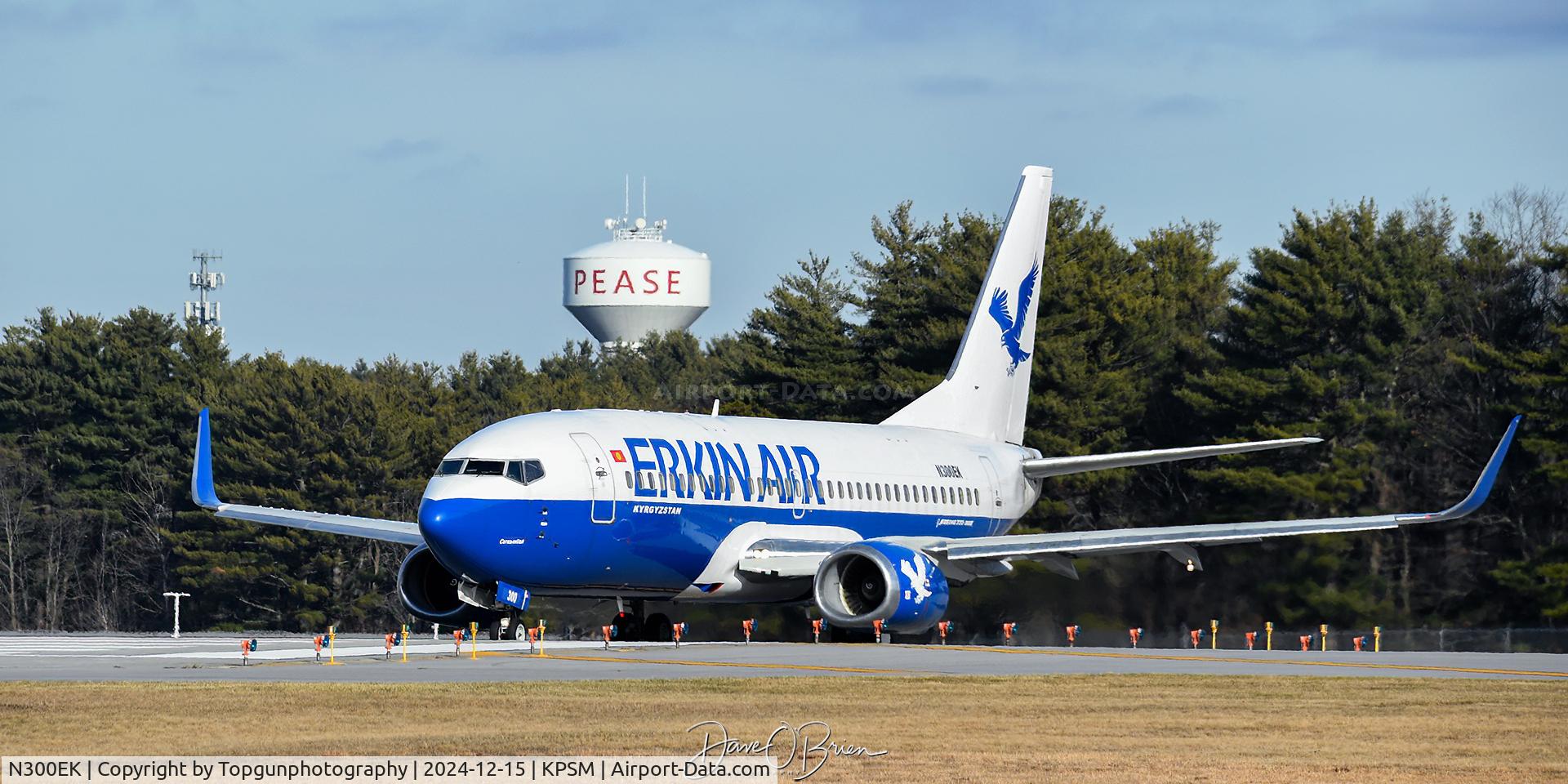 N300EK, 1997 Boeing 737-3H4 C/N 27716, Erkin Air departing KPSM. Plane was purchase to give to the Ukraine, but they can't bring in planes older than 20 years so it sat on the ramp for over a year.