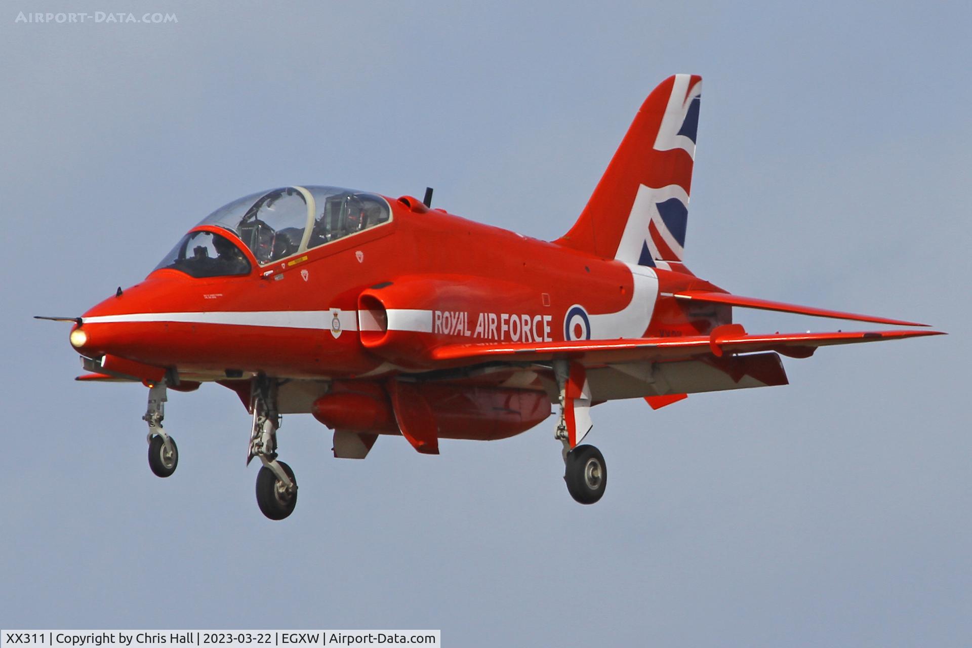 XX311, 1980 Hawker Siddeley Hawk T.1 C/N 147/312136, Red Arrows at RAF Waddington