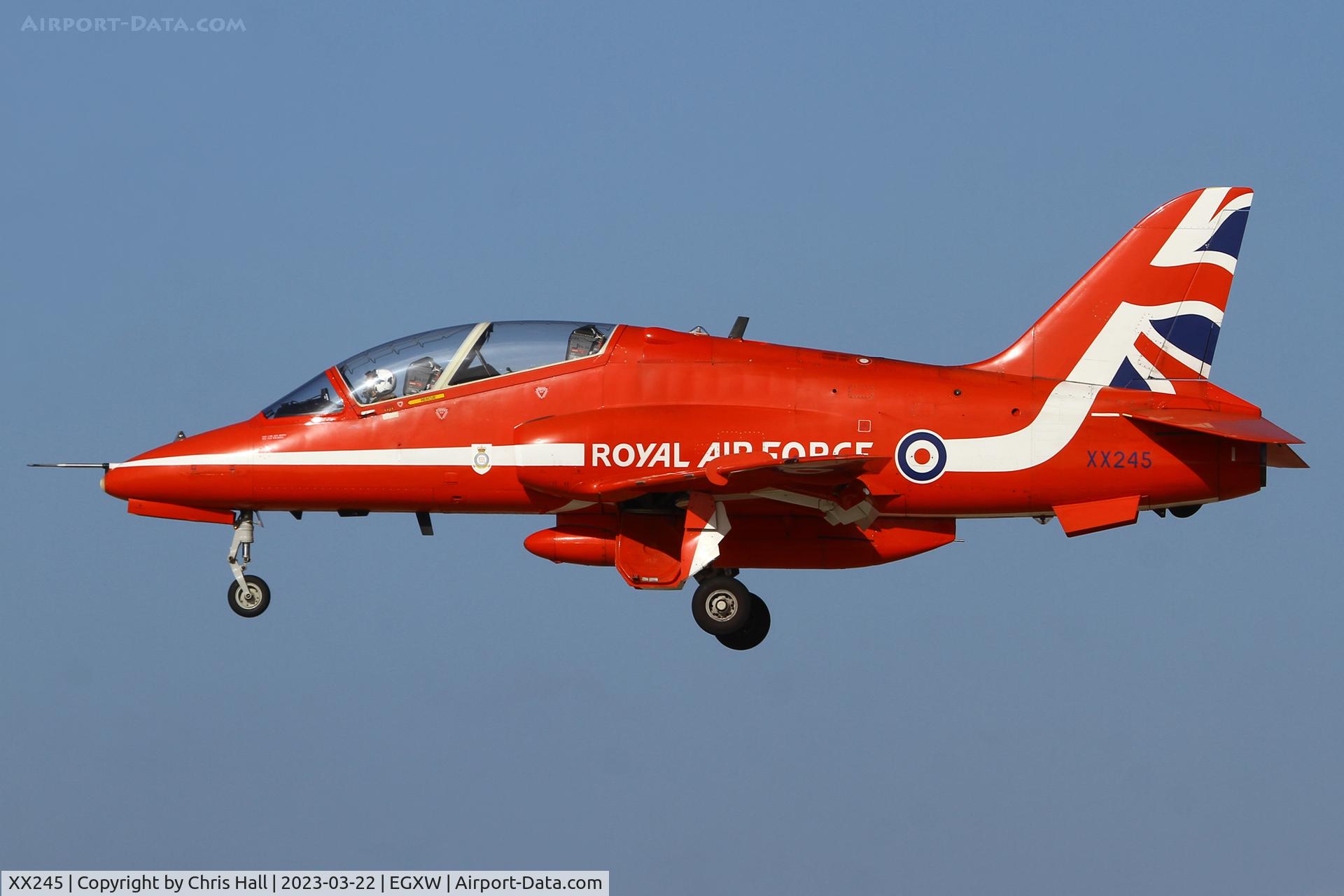 XX245, 1978 Hawker Siddeley Hawk T.1 C/N 081/312081, Red Arrows at RAF Waddington