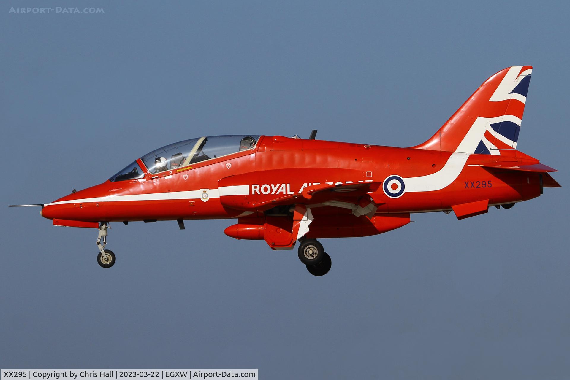 XX295, 1979 Hawker Siddeley Hawk T.1W C/N 124/312120, Red Arrows at RAF Waddington