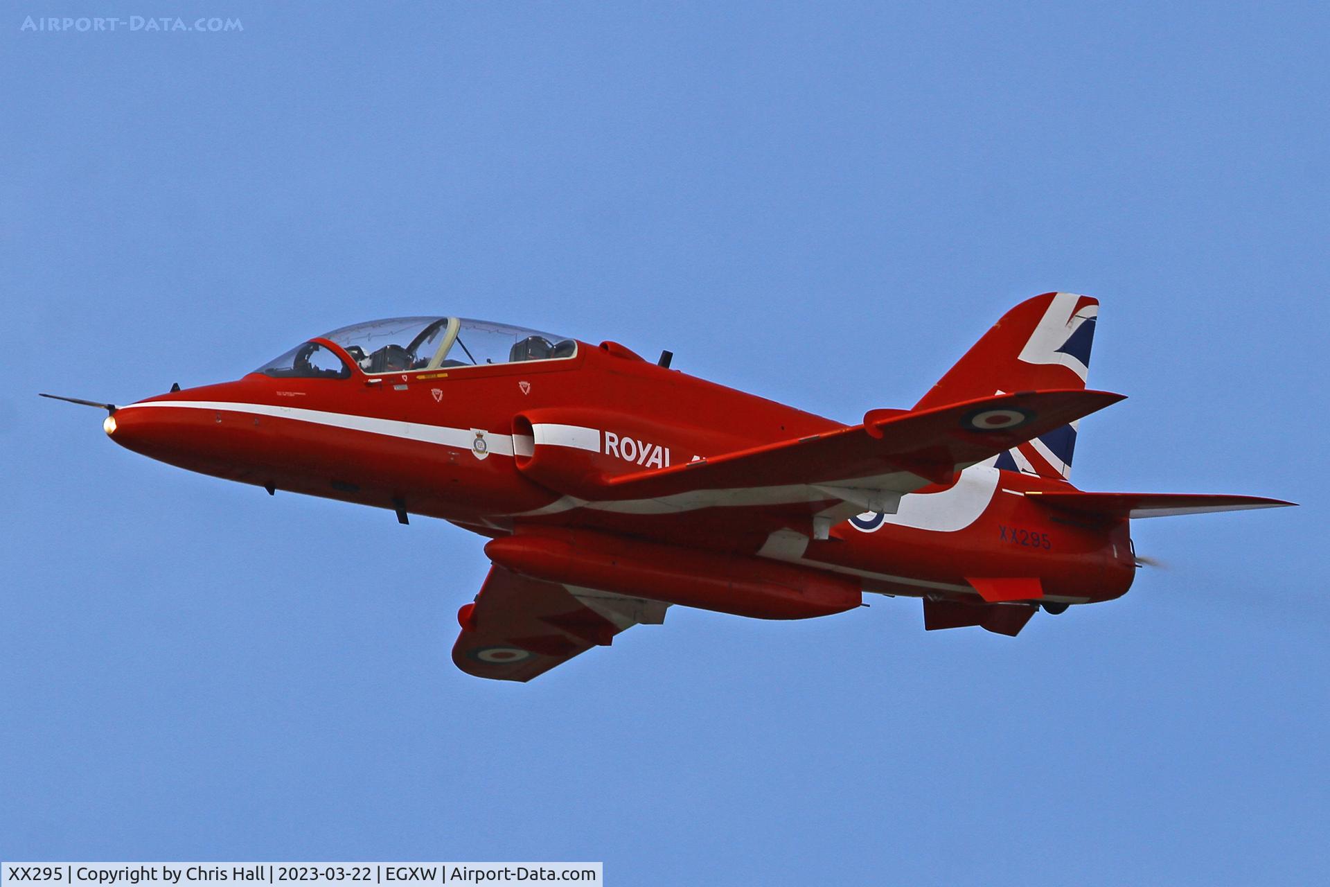 XX295, 1979 Hawker Siddeley Hawk T.1W C/N 124/312120, Red Arrows at RAF Waddington