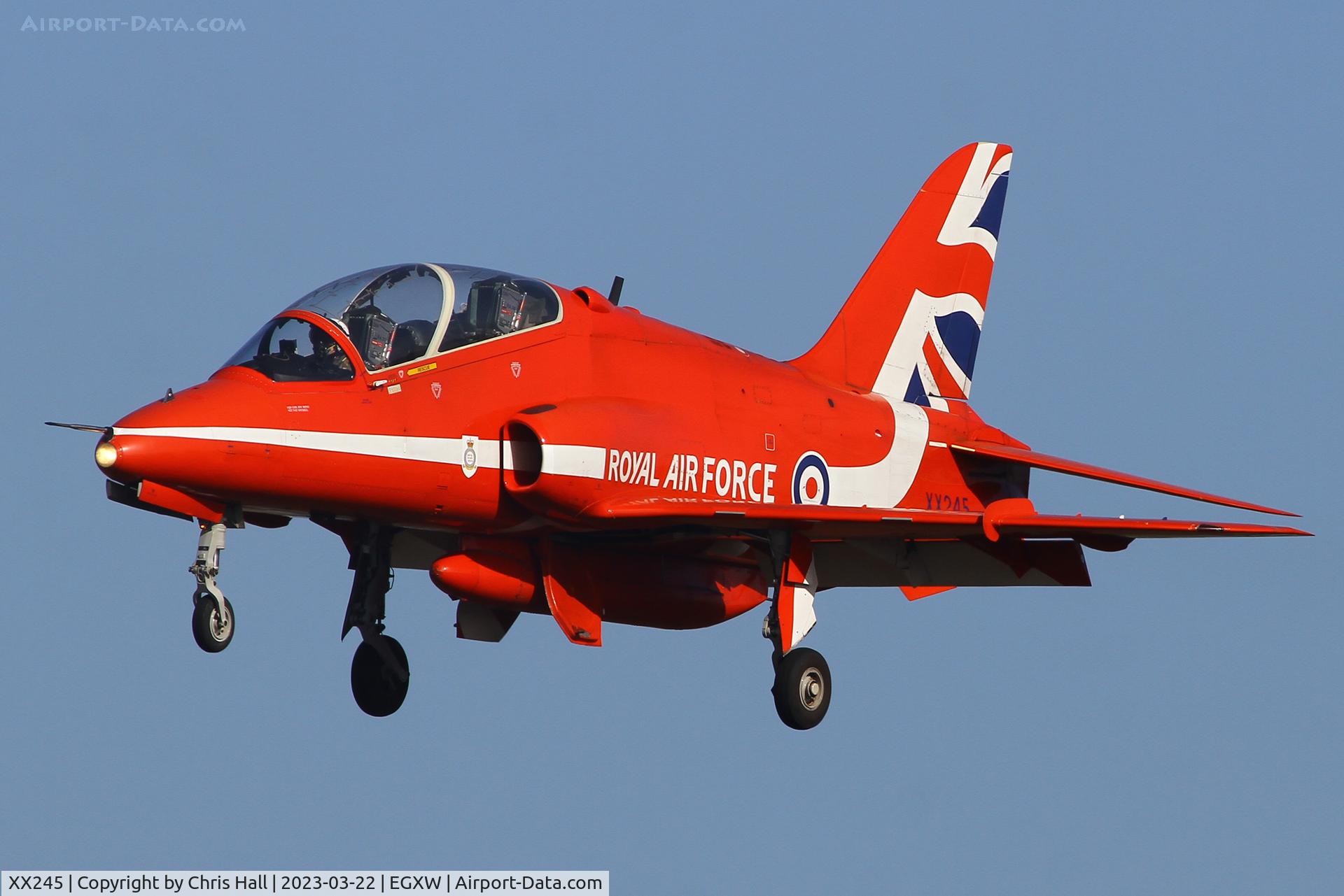 XX245, 1978 Hawker Siddeley Hawk T.1 C/N 081/312081, Red Arrows at RAF Waddington