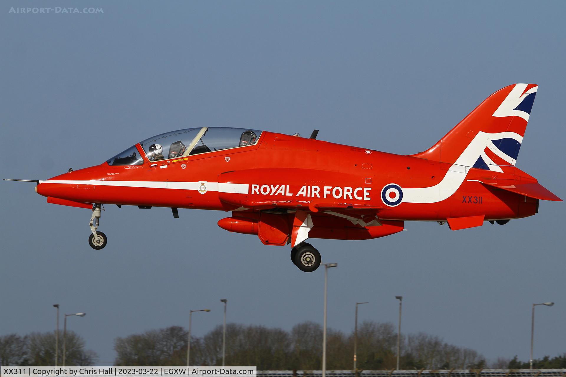 XX311, 1980 Hawker Siddeley Hawk T.1 C/N 147/312136, Red Arrows at RAF Waddington