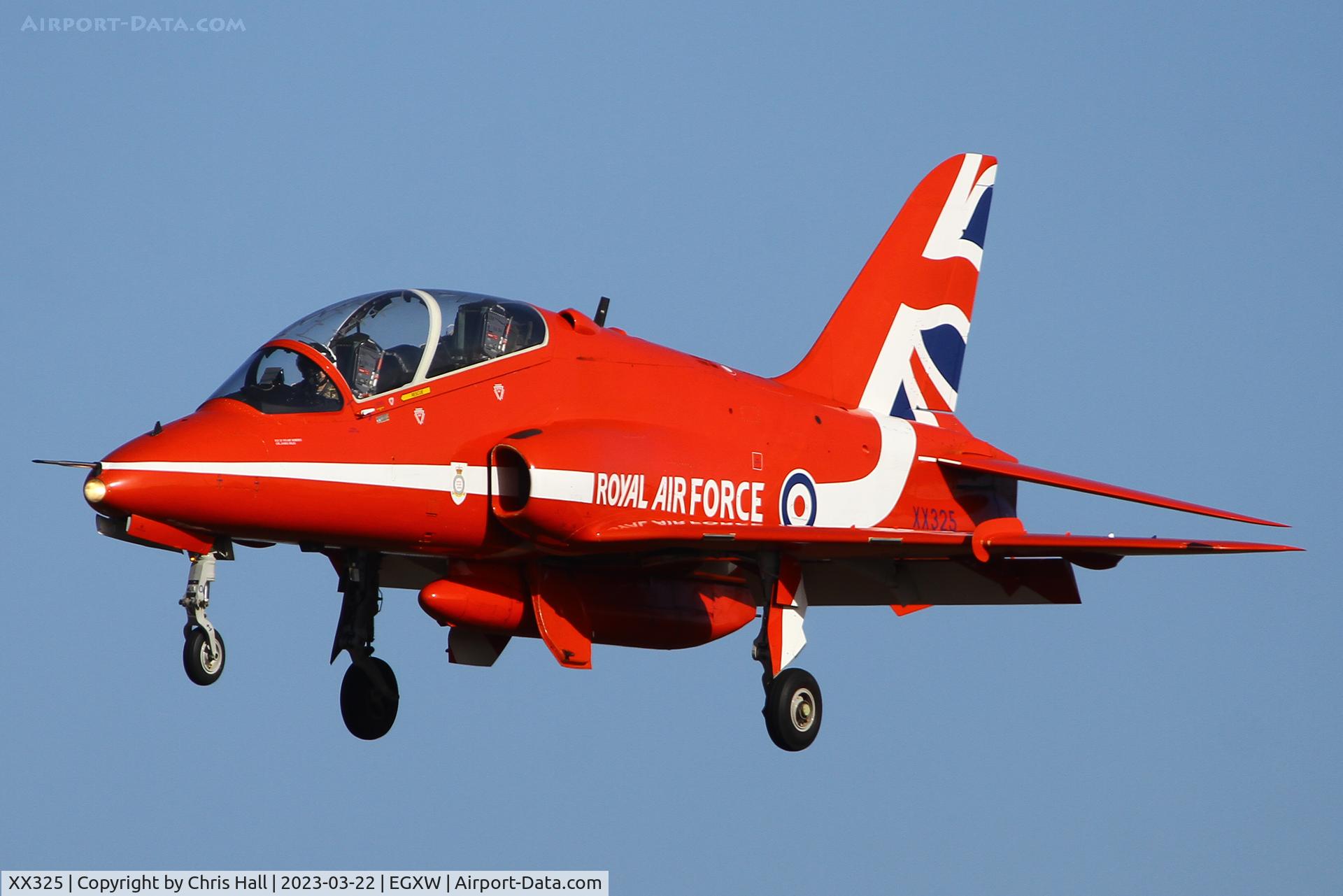 XX325, 1980 Hawker Siddeley Hawk T.1 C/N 169/312150, Red Arrows at RAF Waddington