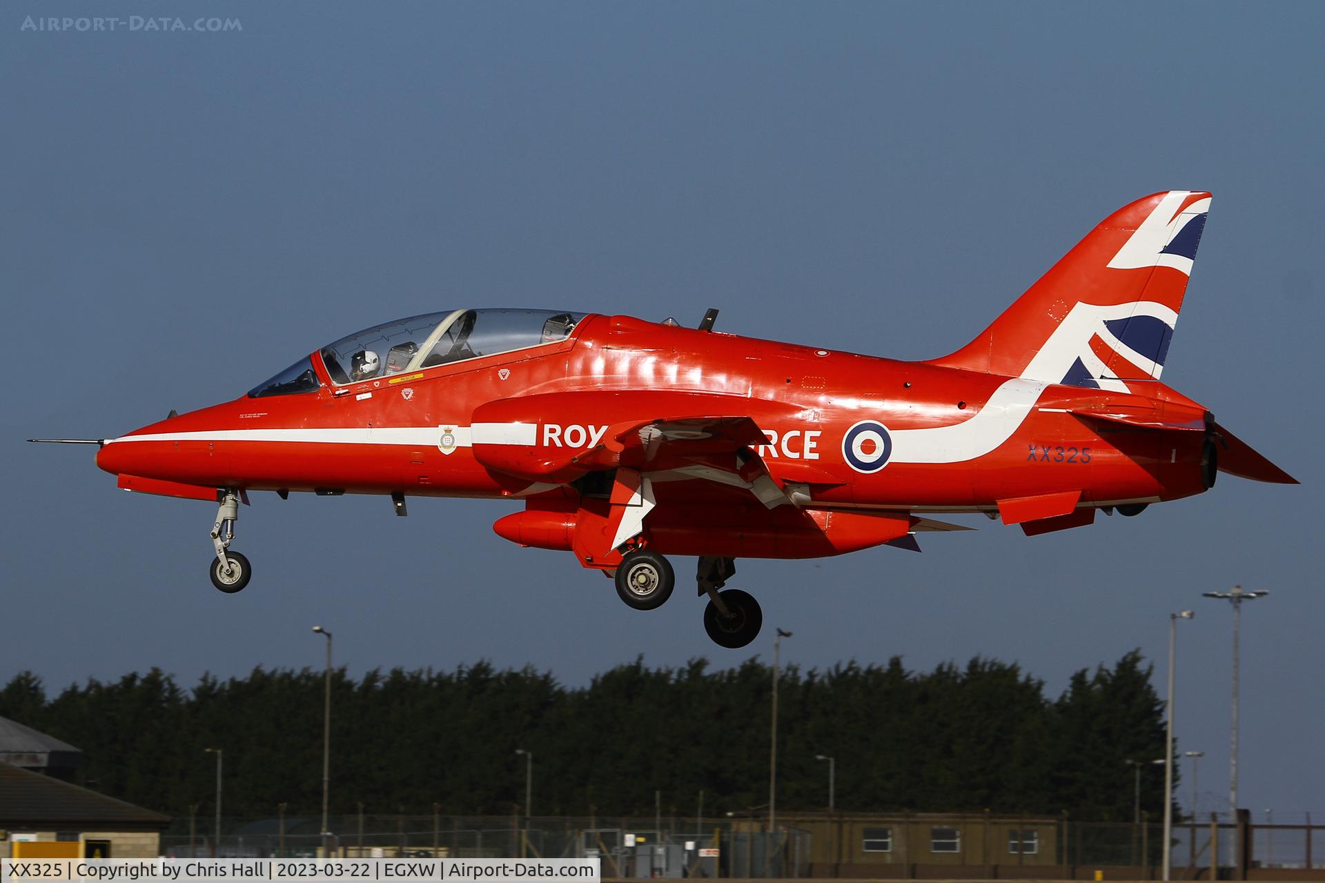 XX325, 1980 Hawker Siddeley Hawk T.1 C/N 169/312150, Red Arrows at RAF Waddington