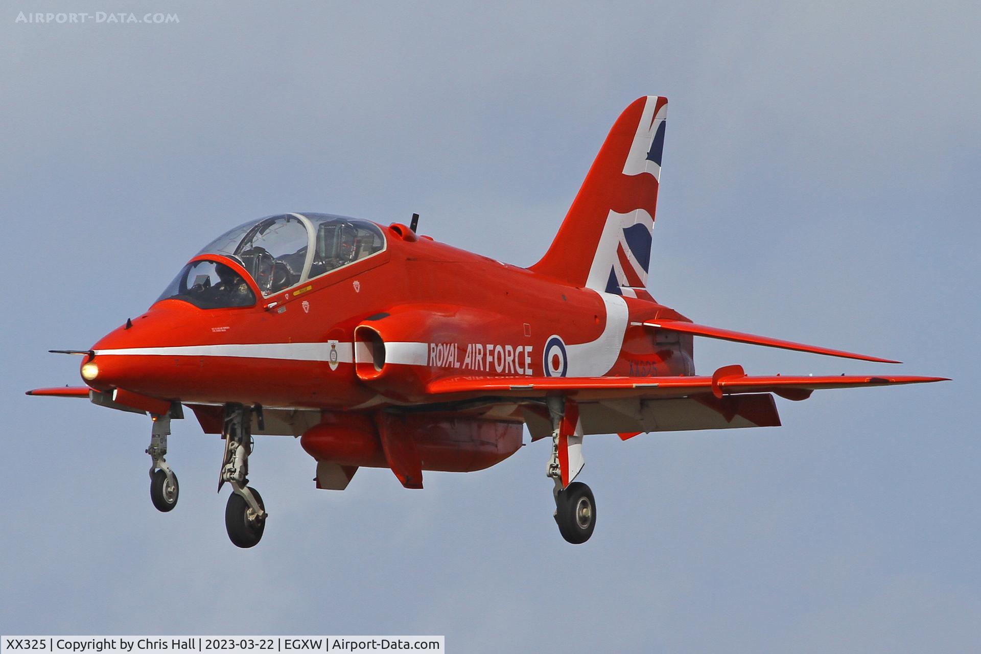 XX325, 1980 Hawker Siddeley Hawk T.1 C/N 169/312150, Red Arrows at RAF Waddington