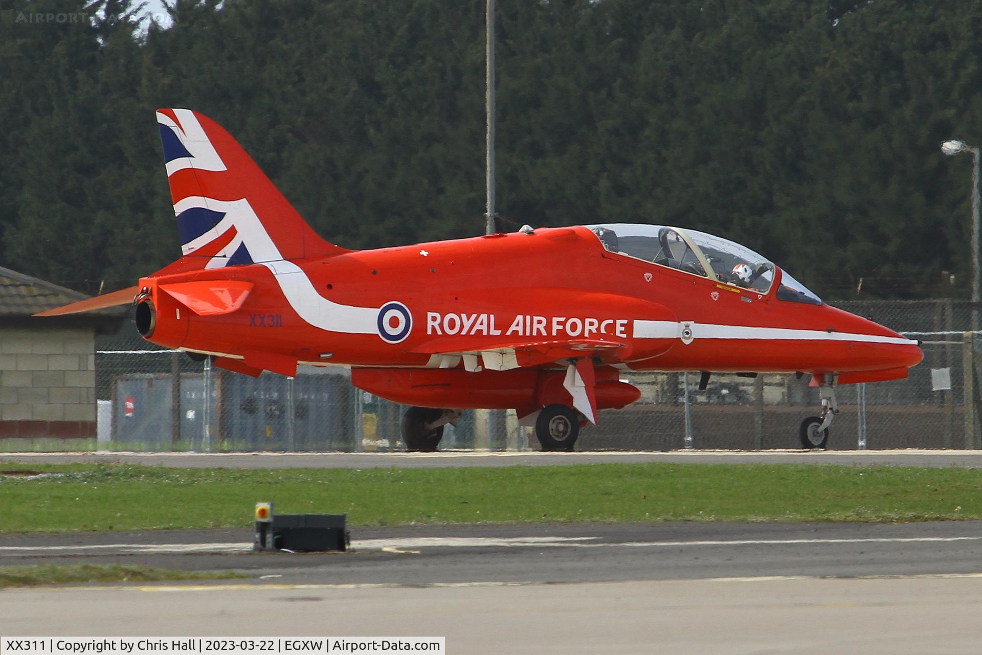 XX311, 1980 Hawker Siddeley Hawk T.1 C/N 147/312136, Red Arrows at RAF Waddington