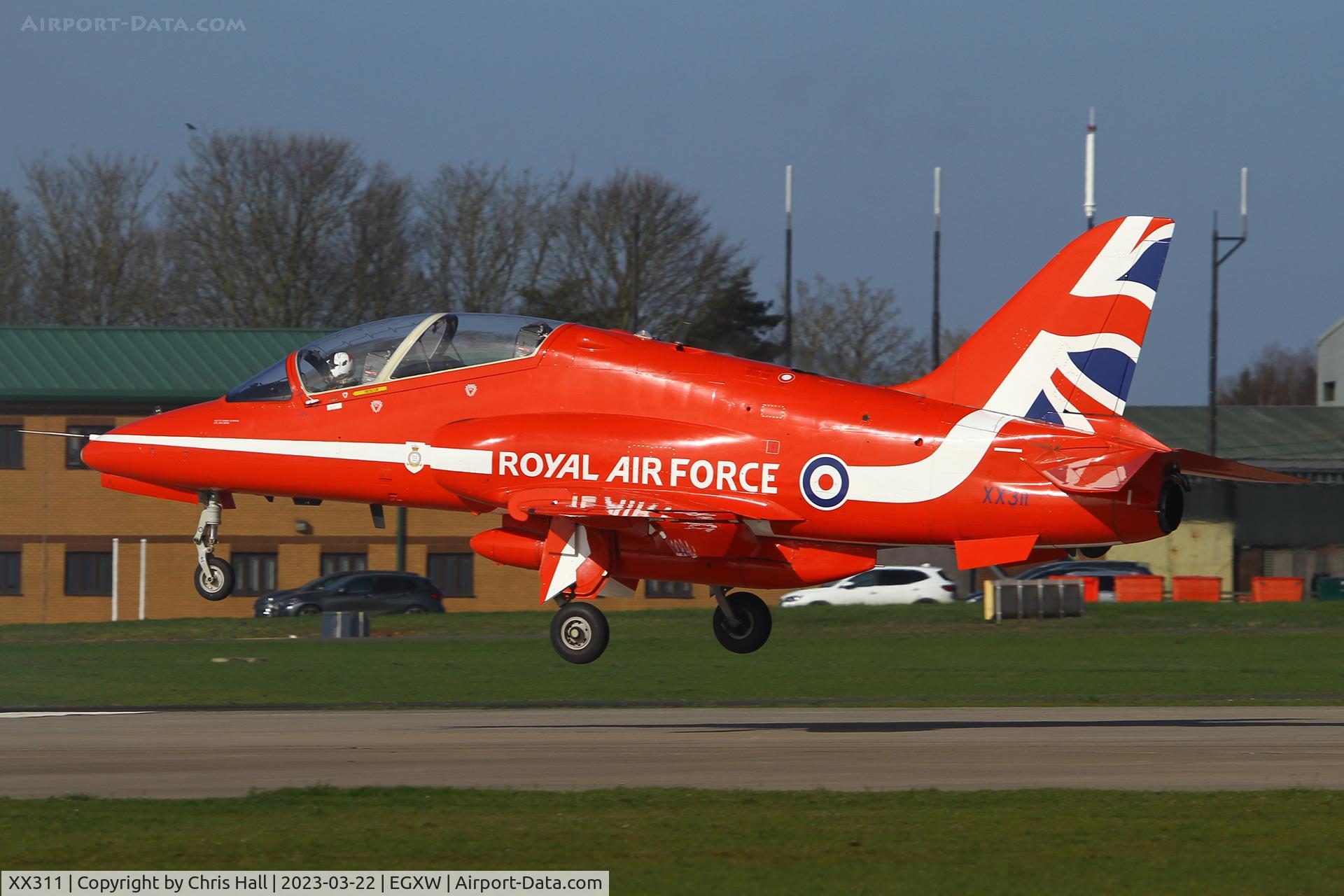 XX311, 1980 Hawker Siddeley Hawk T.1 C/N 147/312136, Red Arrows at RAF Waddington