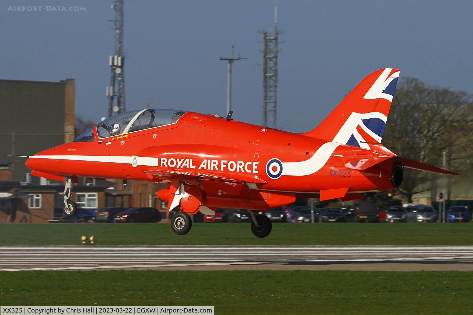 XX325, 1980 Hawker Siddeley Hawk T.1 C/N 169/312150, Red Arrows at RAF Waddington