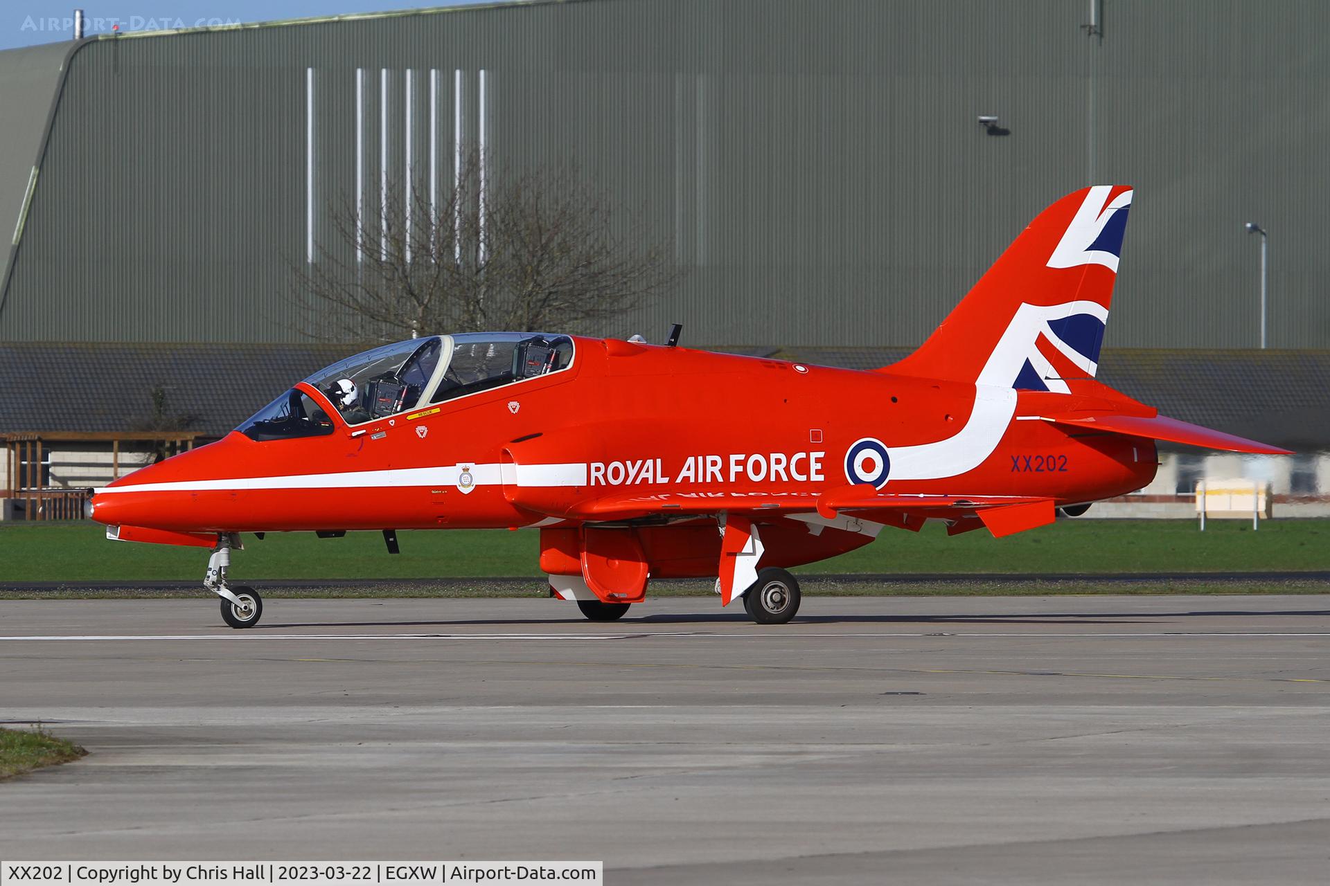 XX202, 1978 Hawker Siddeley Hawk T.1A C/N 049/312049, Red Arrows at RAF Waddington
