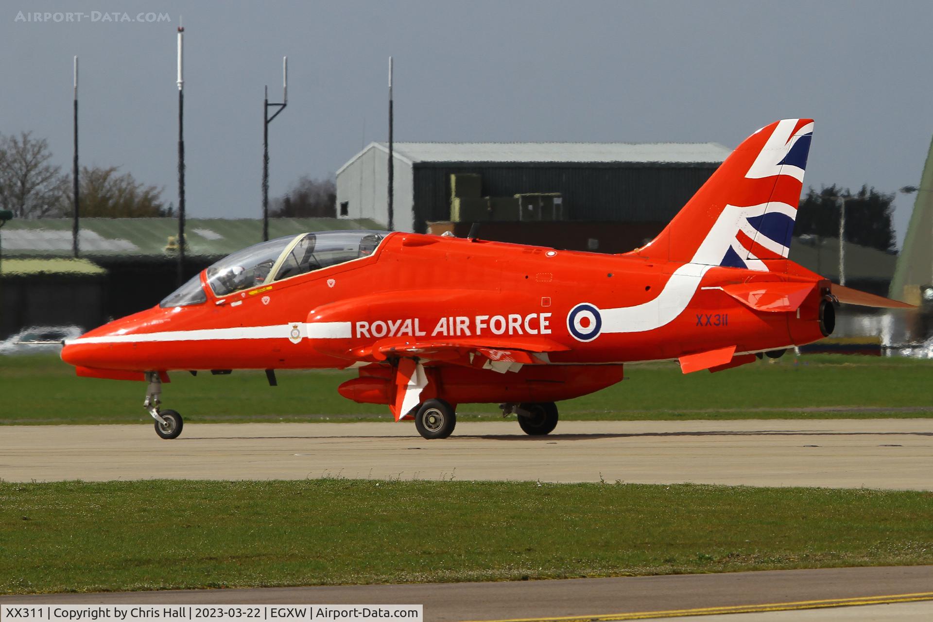 XX311, 1980 Hawker Siddeley Hawk T.1 C/N 147/312136, Red Arrows at RAF Waddington