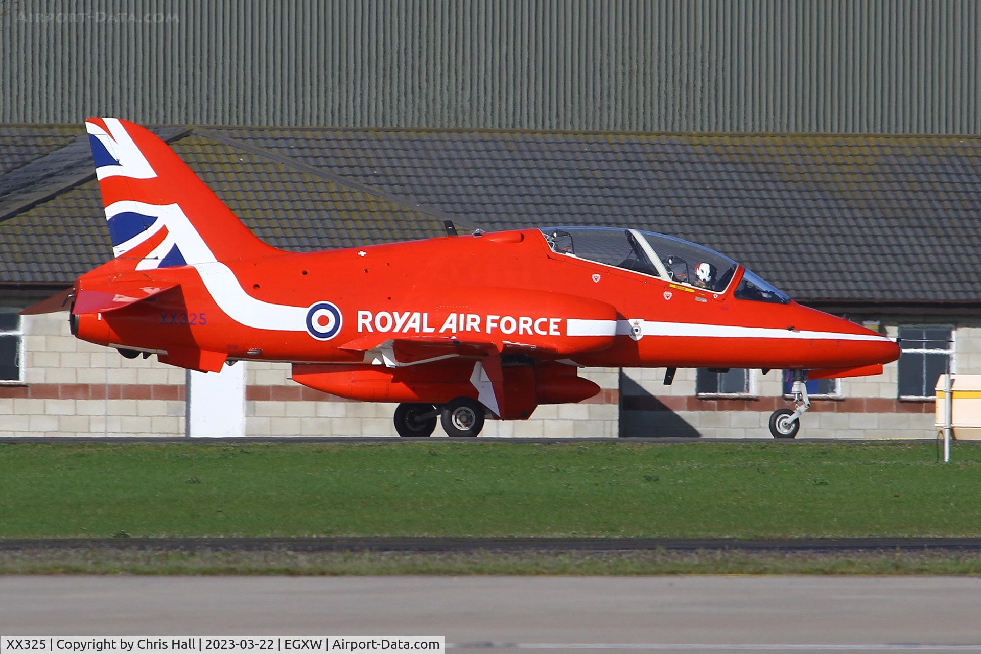 XX325, 1980 Hawker Siddeley Hawk T.1 C/N 169/312150, Red Arrows at RAF Waddington