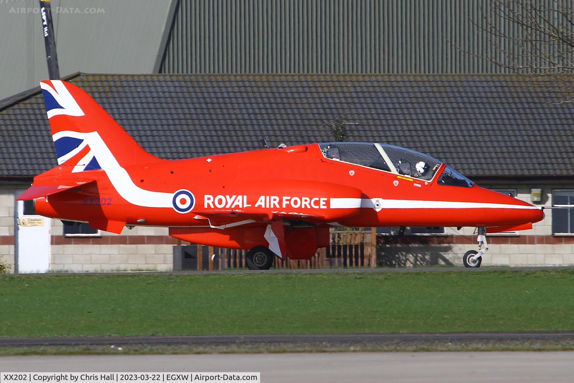 XX202, 1978 Hawker Siddeley Hawk T.1A C/N 049/312049, Red Arrows at RAF Waddington