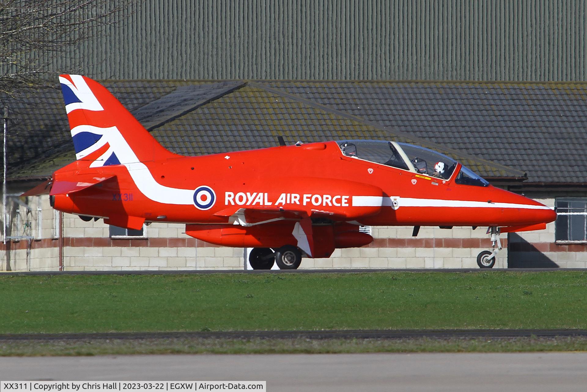 XX311, 1980 Hawker Siddeley Hawk T.1 C/N 147/312136, Red Arrows at RAF Waddington