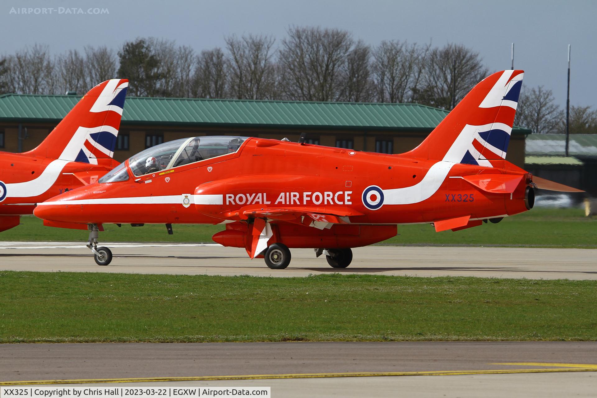 XX325, 1980 Hawker Siddeley Hawk T.1 C/N 169/312150, Red Arrows at RAF Waddington