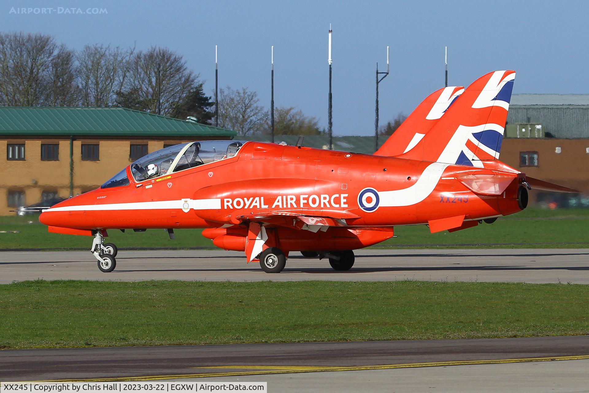 XX245, 1978 Hawker Siddeley Hawk T.1 C/N 081/312081, Red Arrows at RAF Waddington