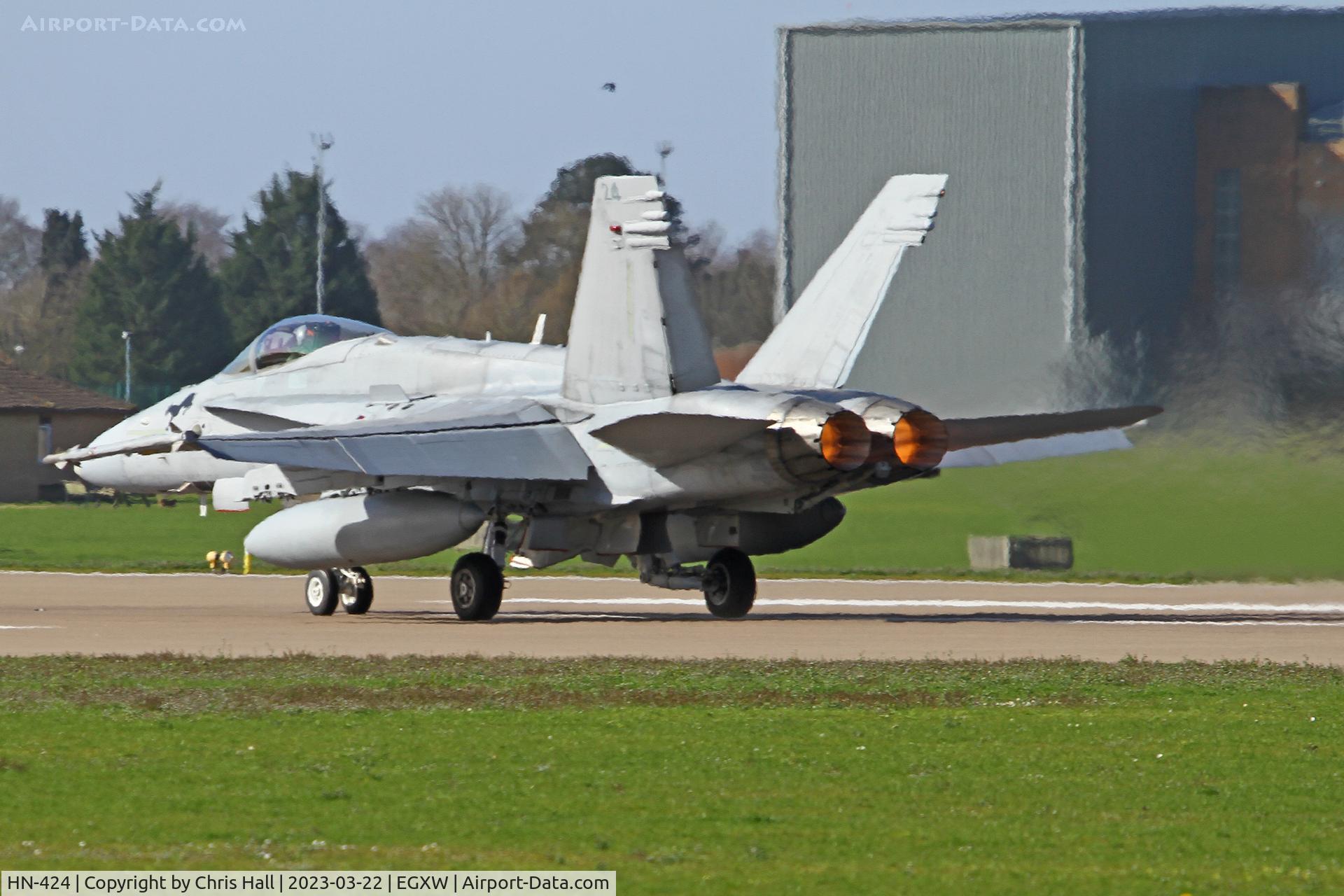 HN-424, McDonnell Douglas F-18C Hornet C/N 1421, Cobra Warrior 2023, RAF Waddington