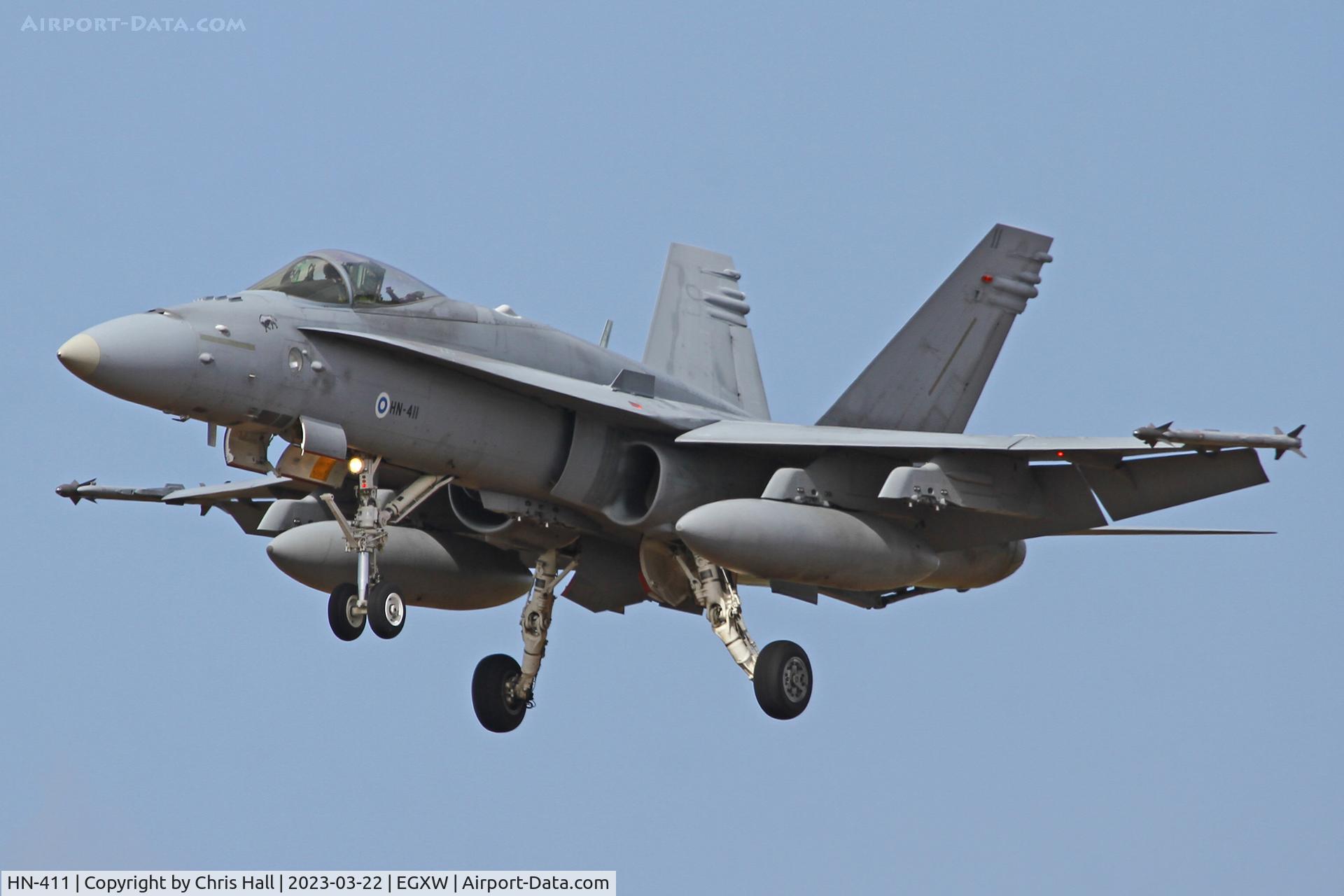 HN-411, McDonnell Douglas F/A-18C Hornet C/N 1355, Cobra Warrior 2023, RAF Waddington