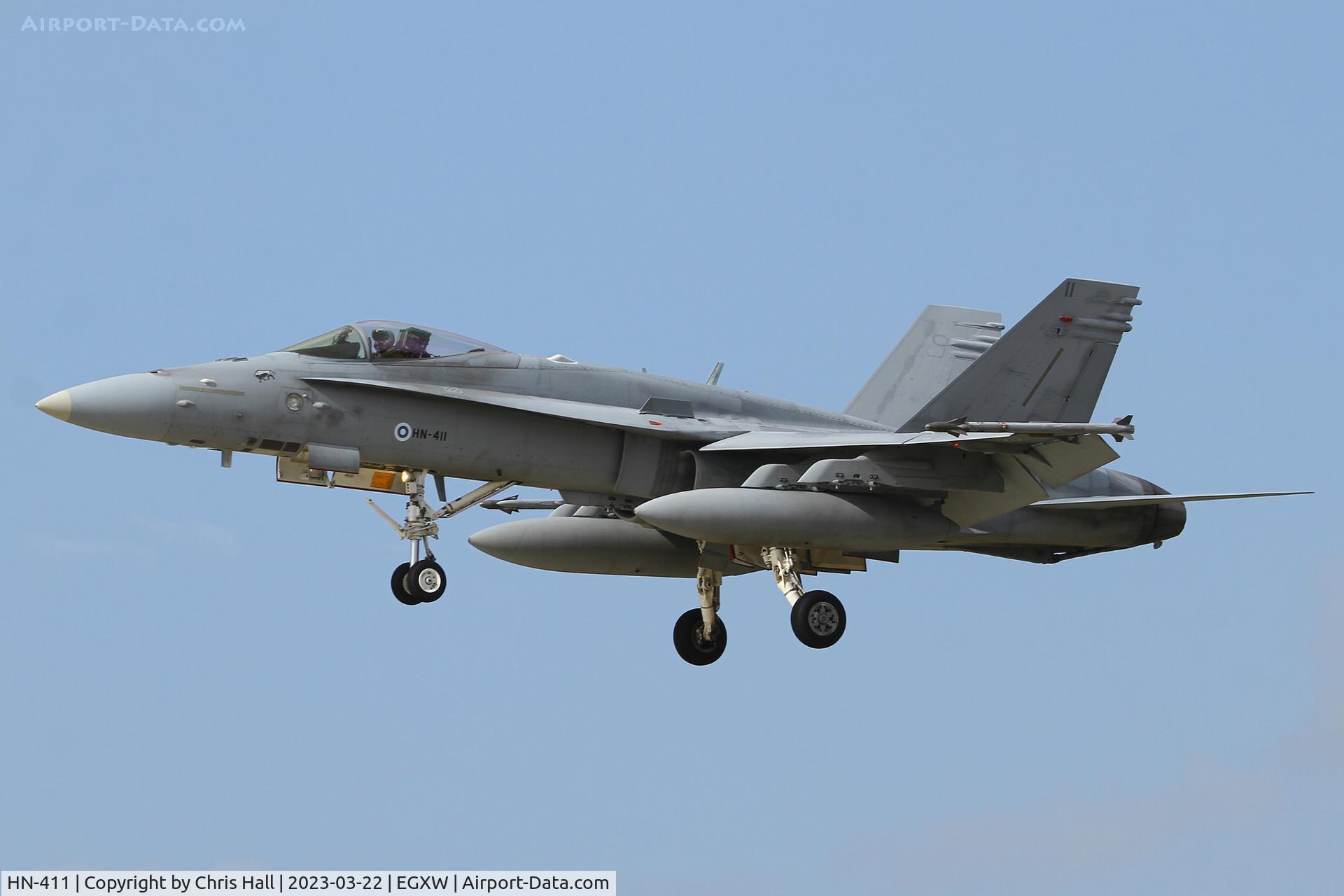 HN-411, McDonnell Douglas F/A-18C Hornet C/N 1355, Cobra Warrior 2023, RAF Waddington