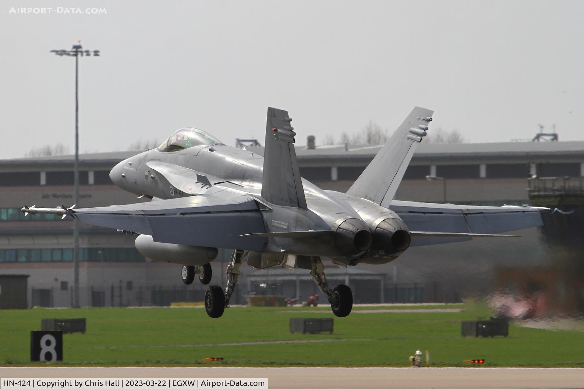 HN-424, McDonnell Douglas F-18C Hornet C/N 1421, Cobra Warrior 2023, RAF Waddington