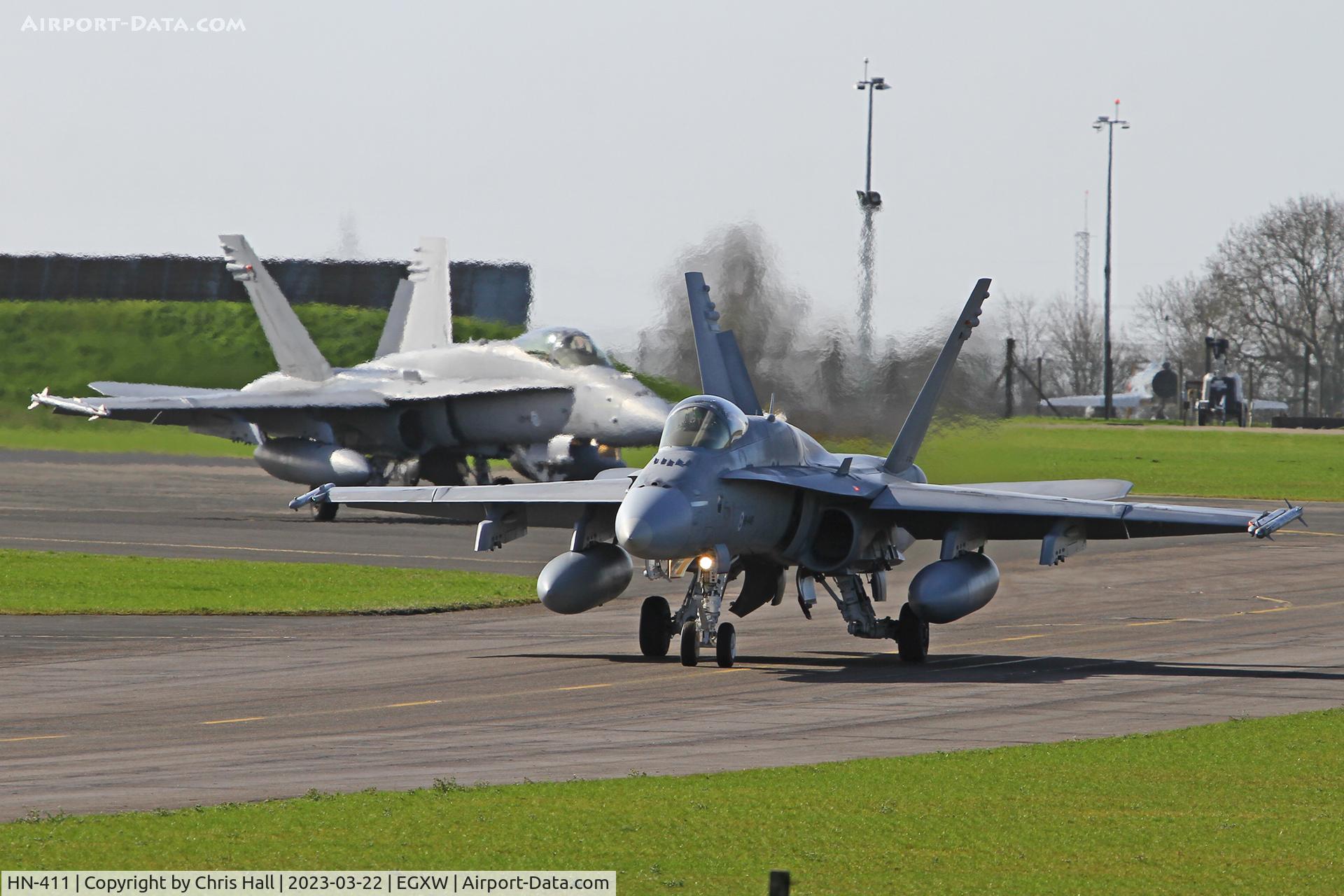HN-411, McDonnell Douglas F/A-18C Hornet C/N 1355, Cobra Warrior 2023, RAF Waddington