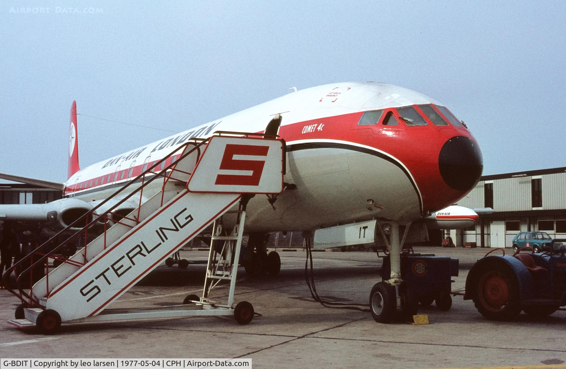 G-BDIT, 1962 De Havilland DH.106 Comet 4C C/N 6467, Copenhagen 4.5.1977