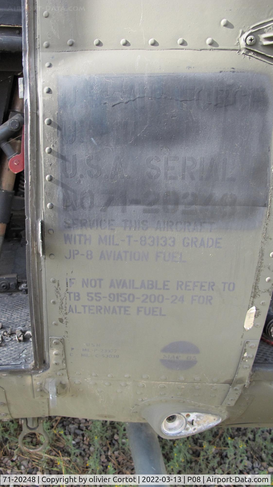 71-20248, 1971 Bell UH-1H Iroquois C/N 13072, data markings