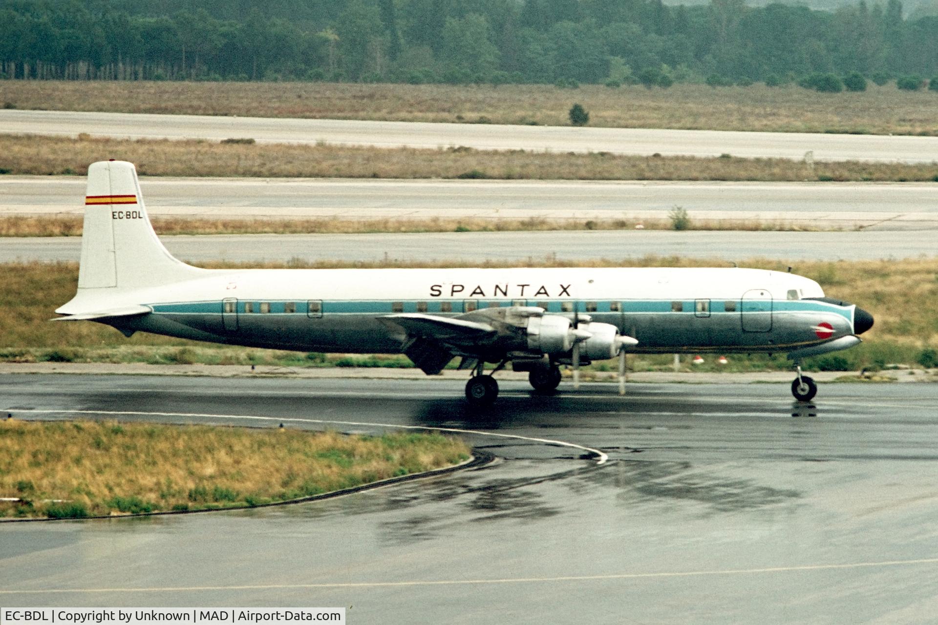 EC-BDL, 1957 Douglas DC-7C Seven Seas Seven Seas C/N 45230, Madrid