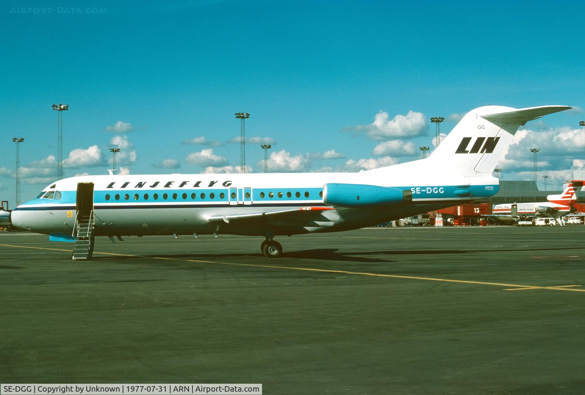 SE-DGG, 1977 Fokker F.28-4000 Fellowship C/N 11116, Arlanda 8.1977