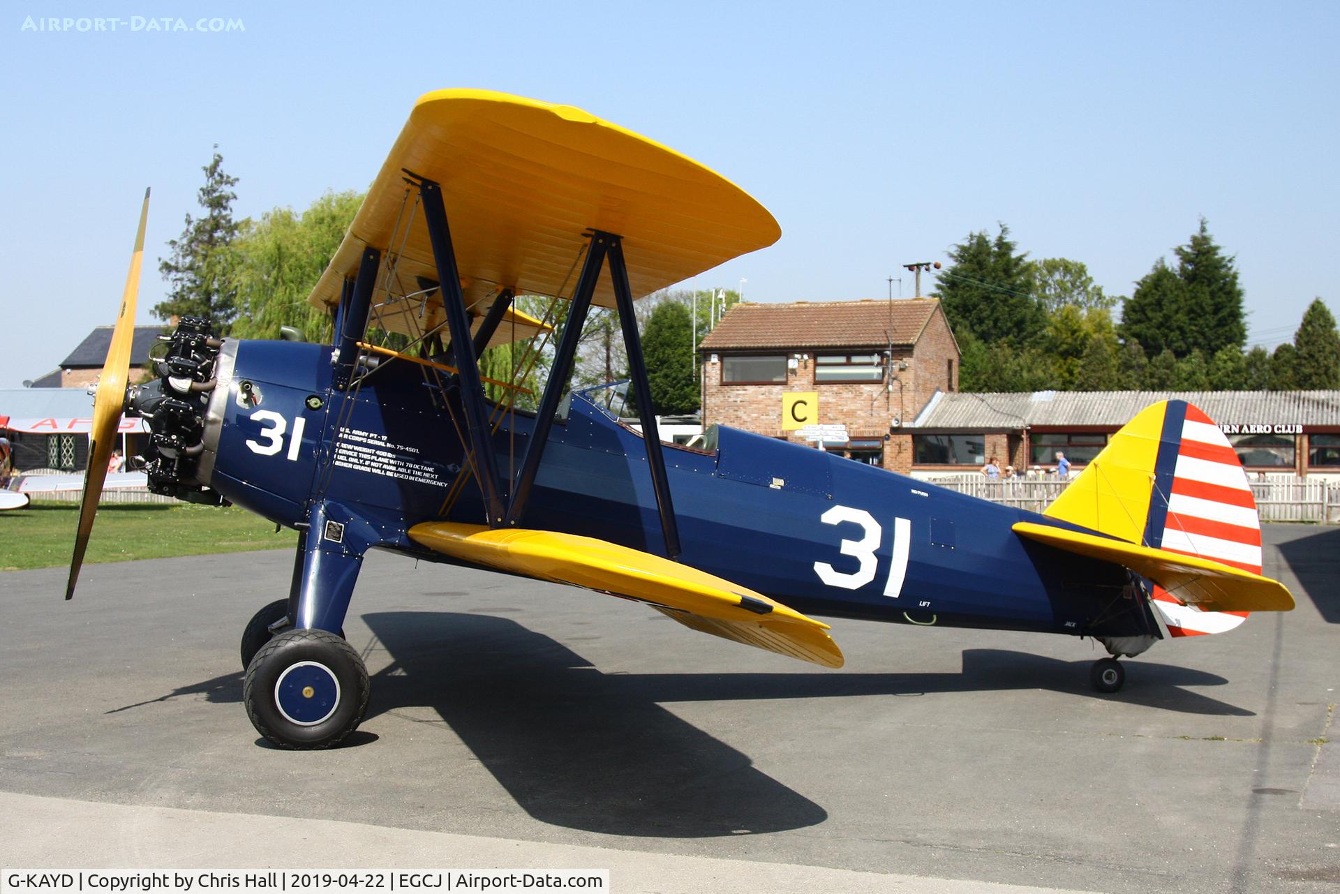 G-KAYD, 1943 Boeing A75N1 (PT-17) C/N 75-4501, Sherburn in Elmet