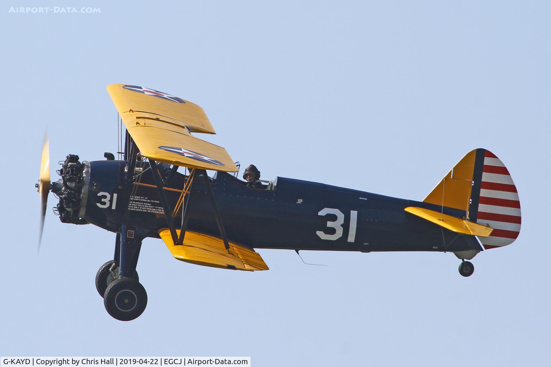 G-KAYD, 1943 Boeing A75N1 (PT-17) C/N 75-4501, Sherburn in Elmet